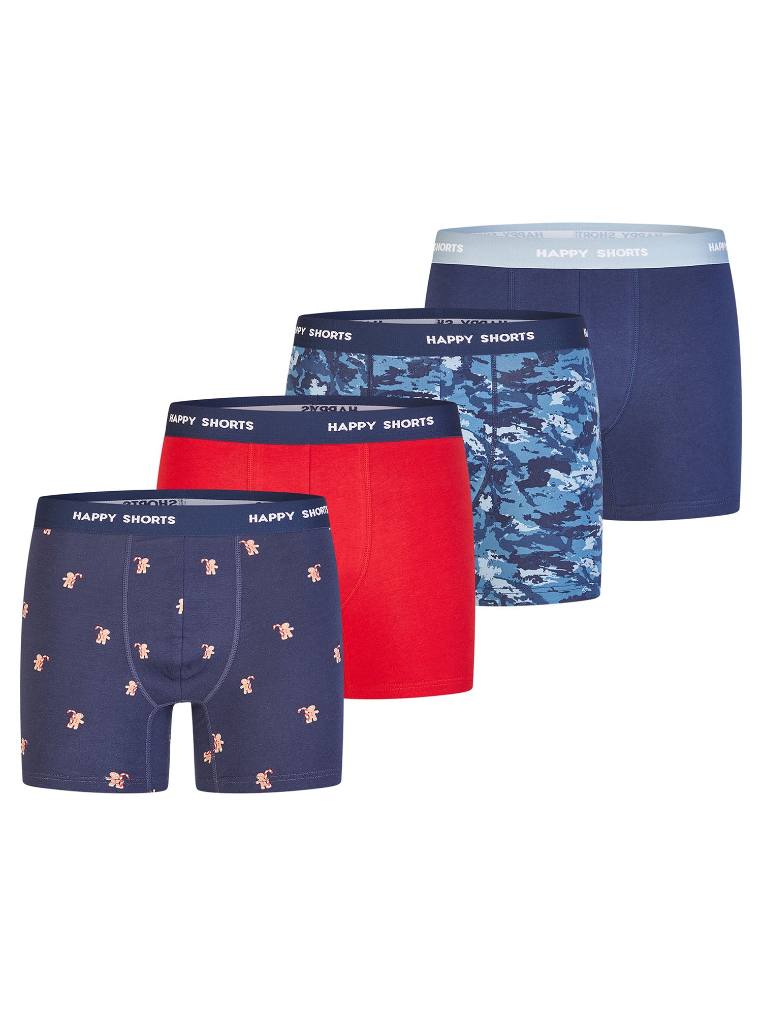 Happy Shorts Herren Boxershorts Christmas 4er Pack