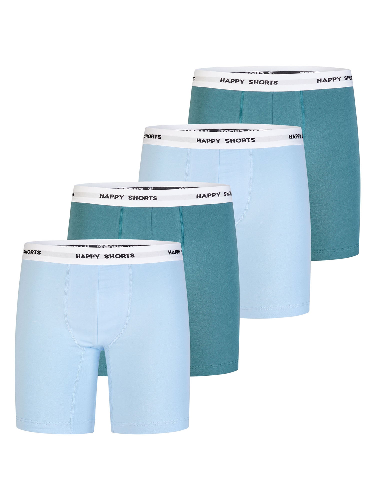 Happy Shorts Herren Boxer-Briefs Jersey Long 4er Pack