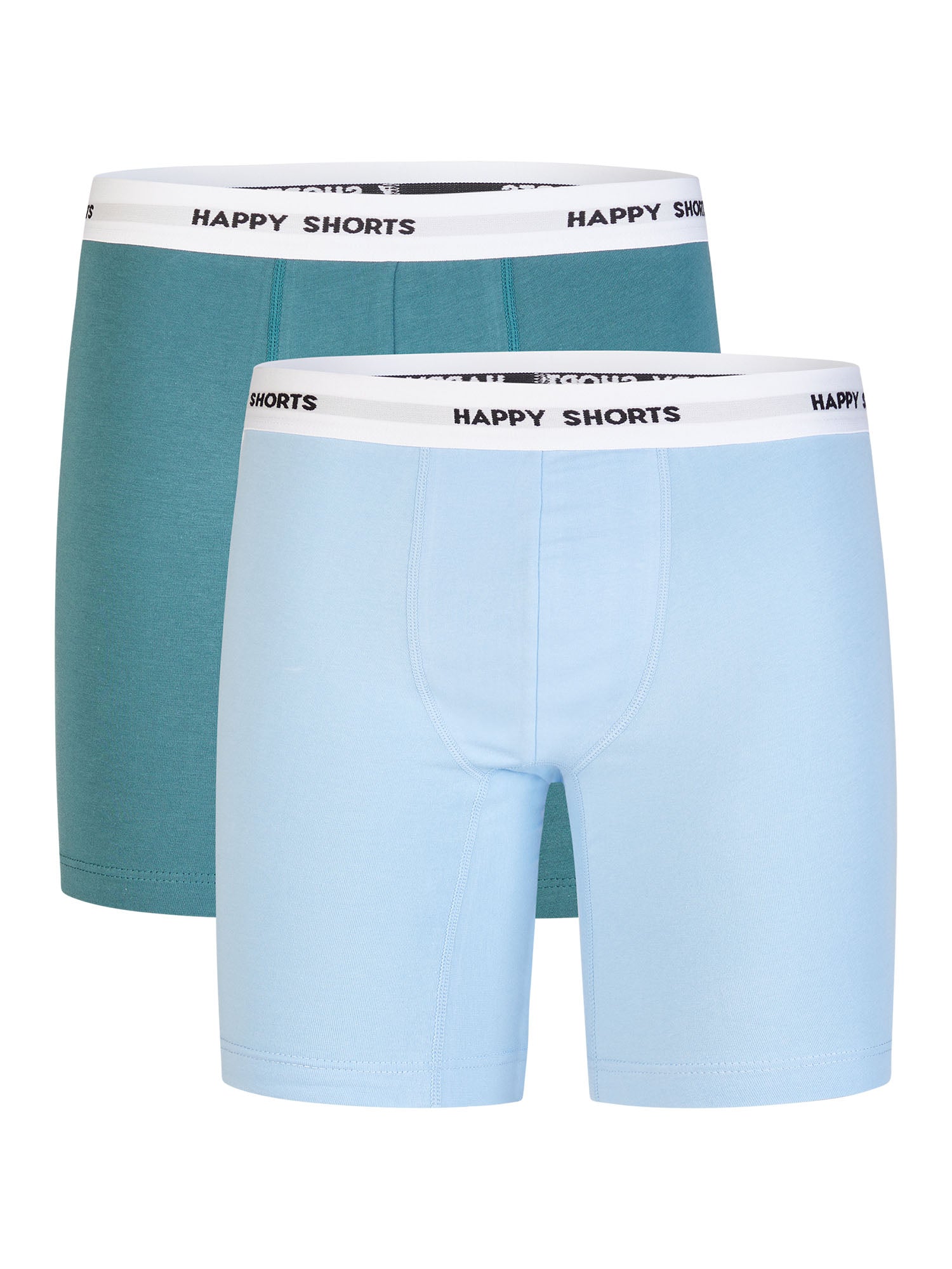 Happy Shorts Herren Boxer-Briefs Jersey Long 2er Pack