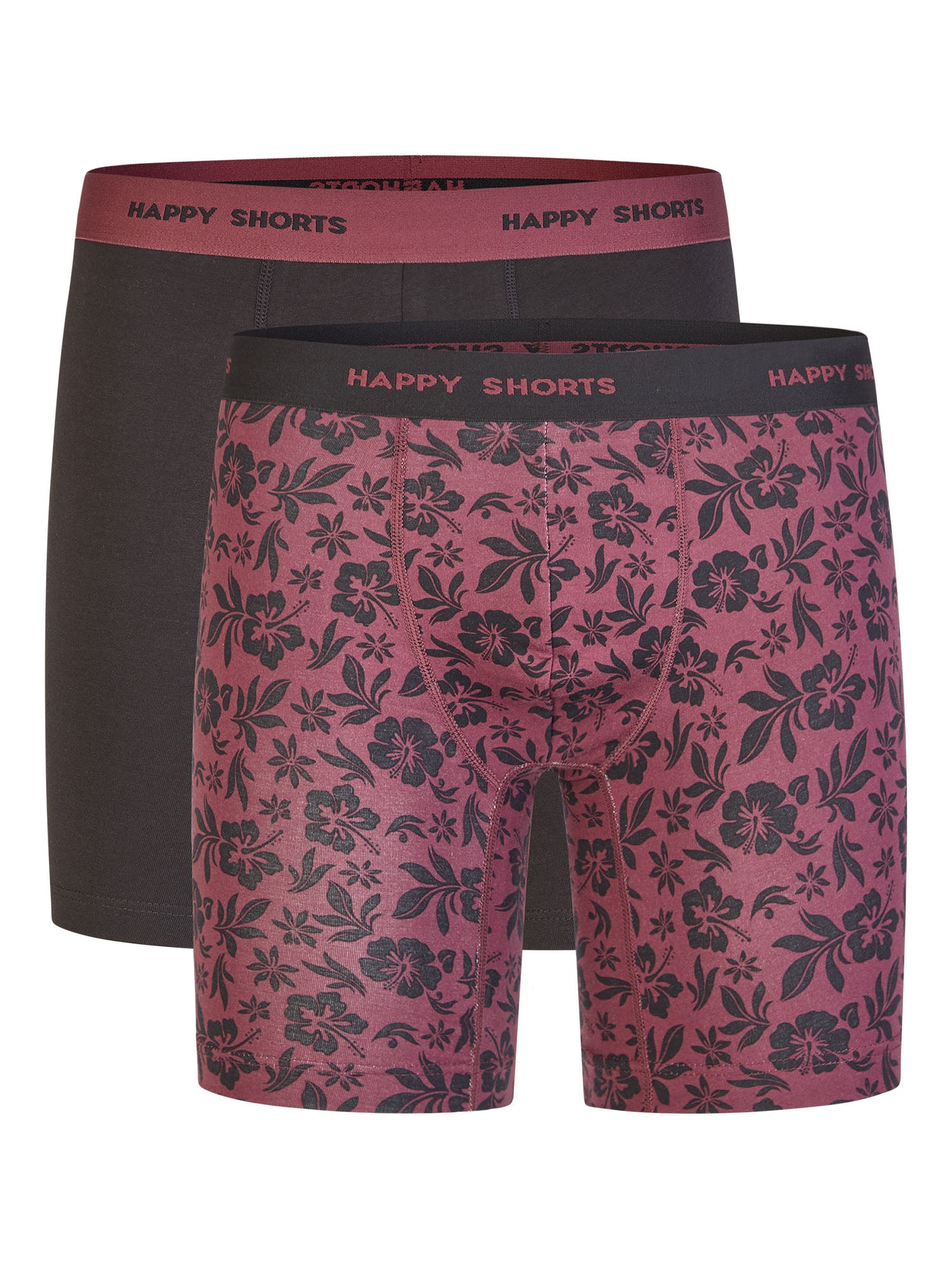 Happy Shorts Herren Boxer-Briefs Jersey Long 2er Pack
