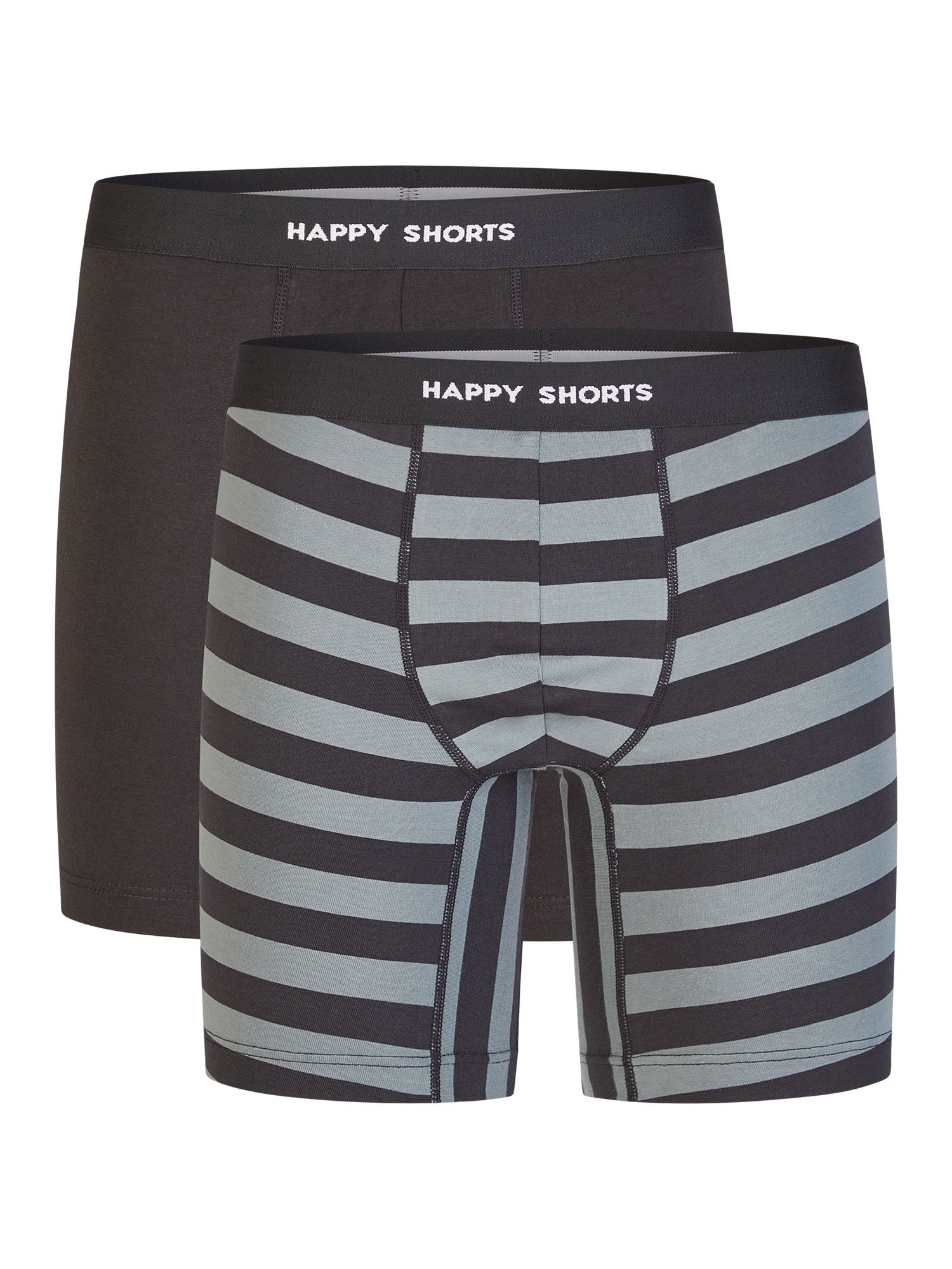 Happy Shorts Herren Boxer-Briefs Jersey Long 2er Pack