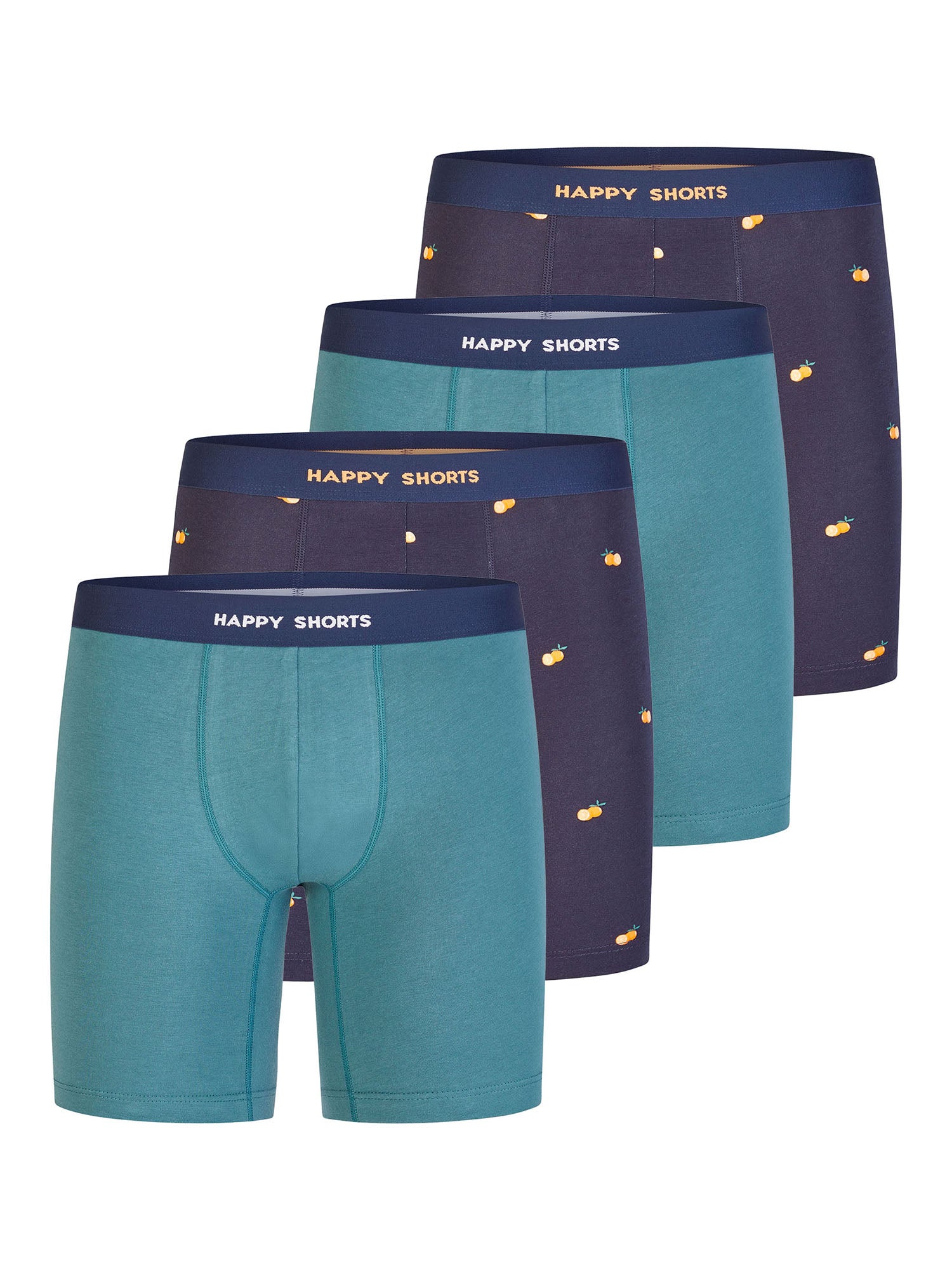 Happy Shorts Herren Boxer-Briefs Jersey Long 4er Pack