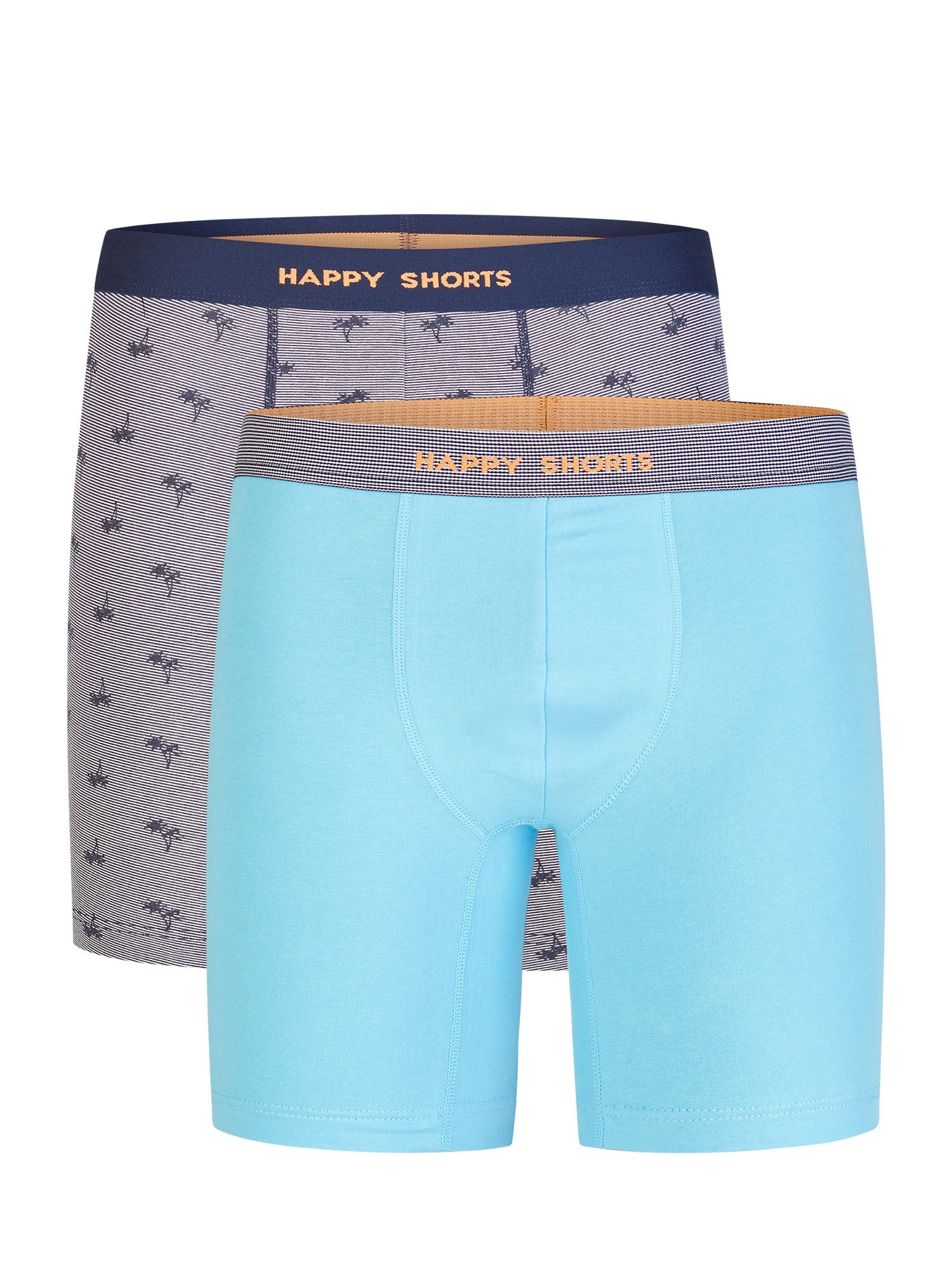 Happy Shorts Herren Boxer-Briefs Jersey Long 2er Pack