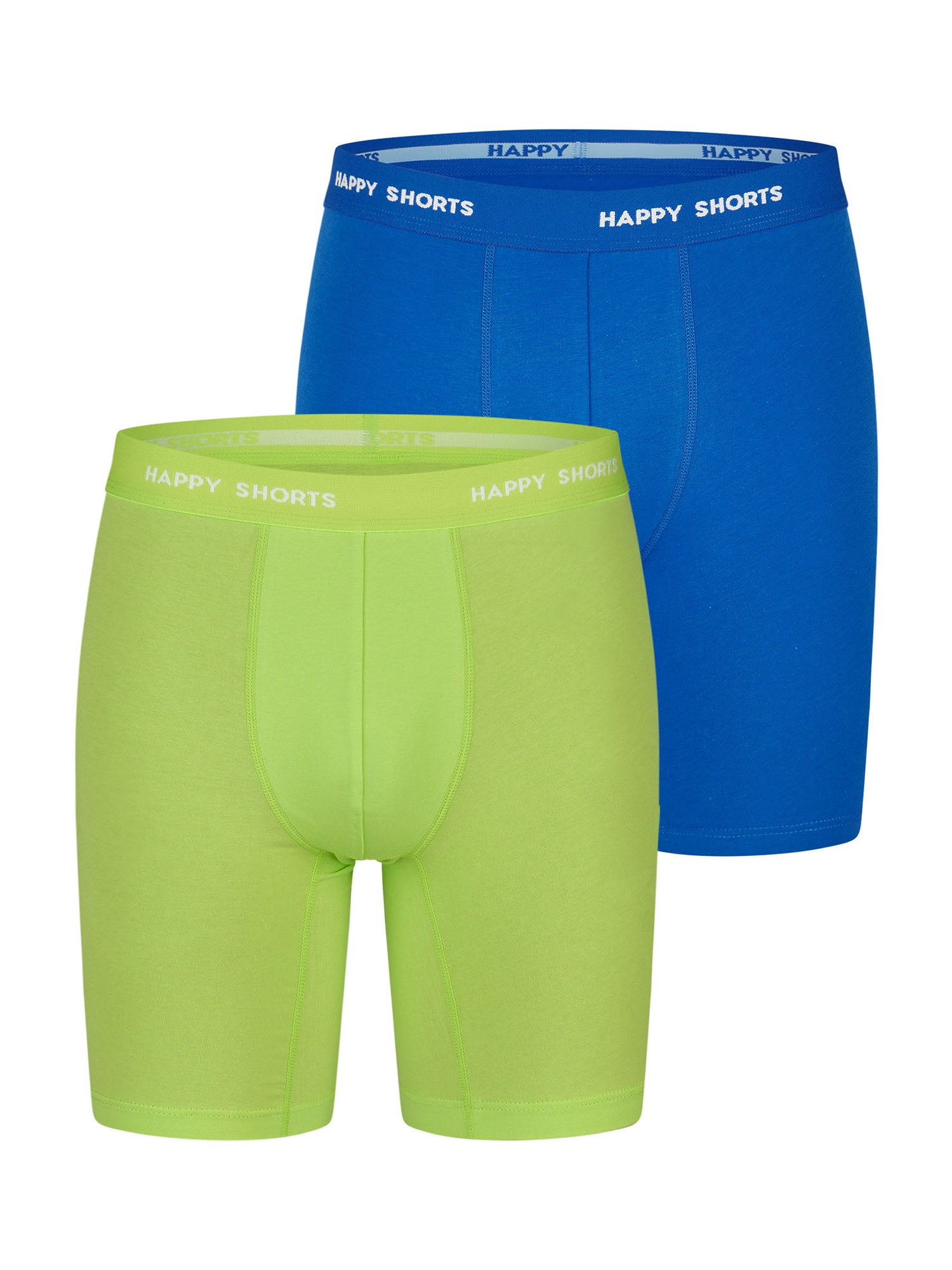 Happy Shorts Herren Boxer-Briefs Neon Long 2er Pack