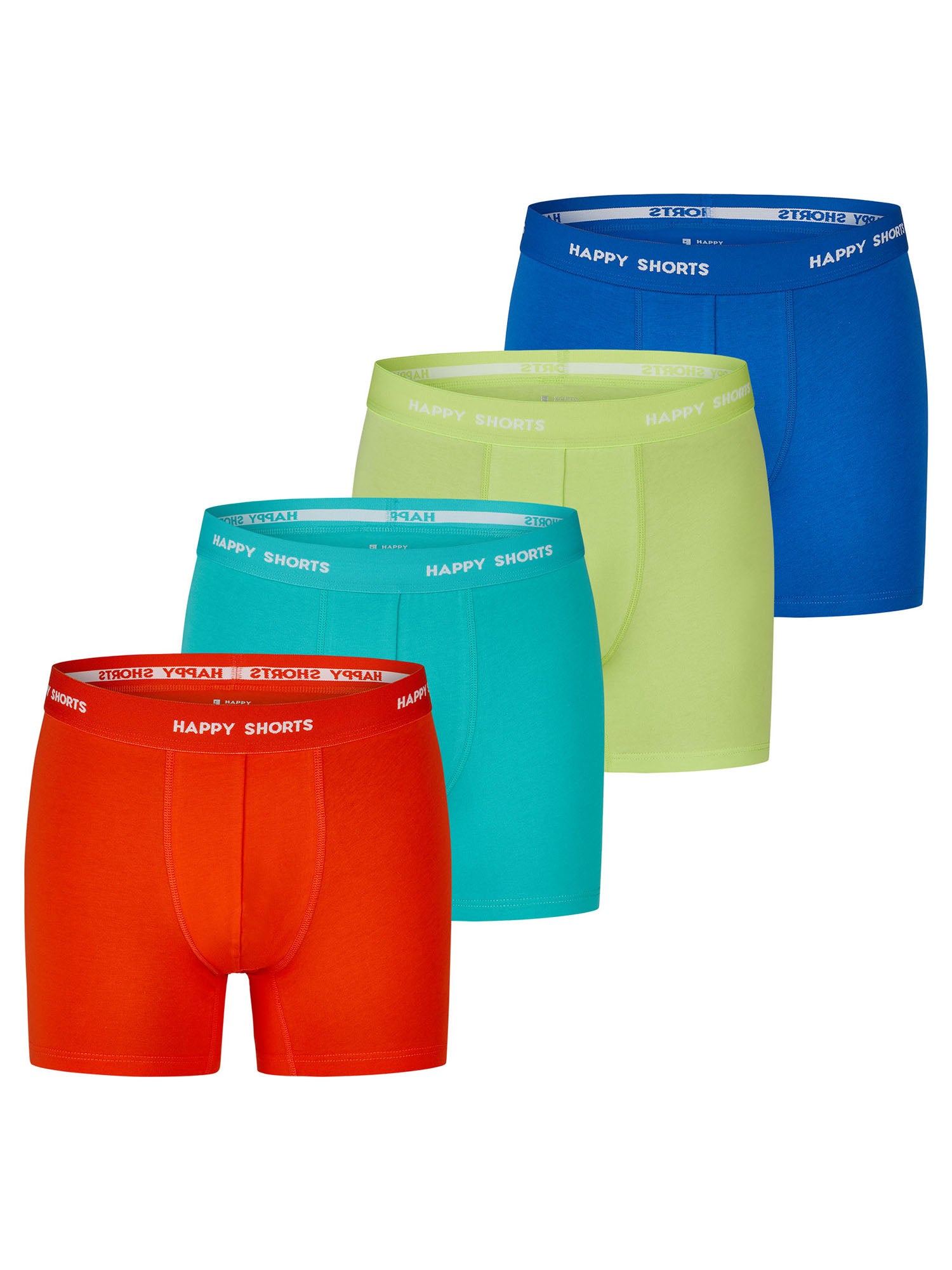 Happy Shorts Herren Boxer-Briefs Neon 4er Pack