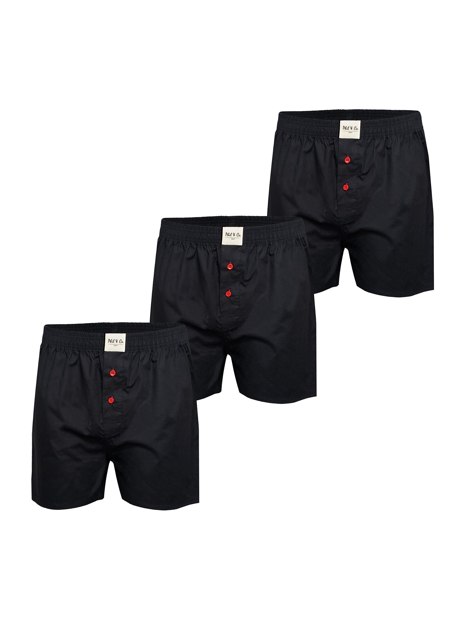 Phil & Co. Berlin Herren Boxershorts Uni 3er Pack
