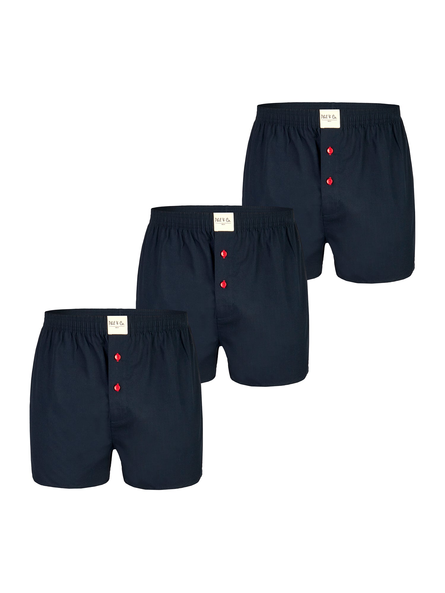 Phil & Co. Berlin Herren Boxershorts Uni 3er Pack
