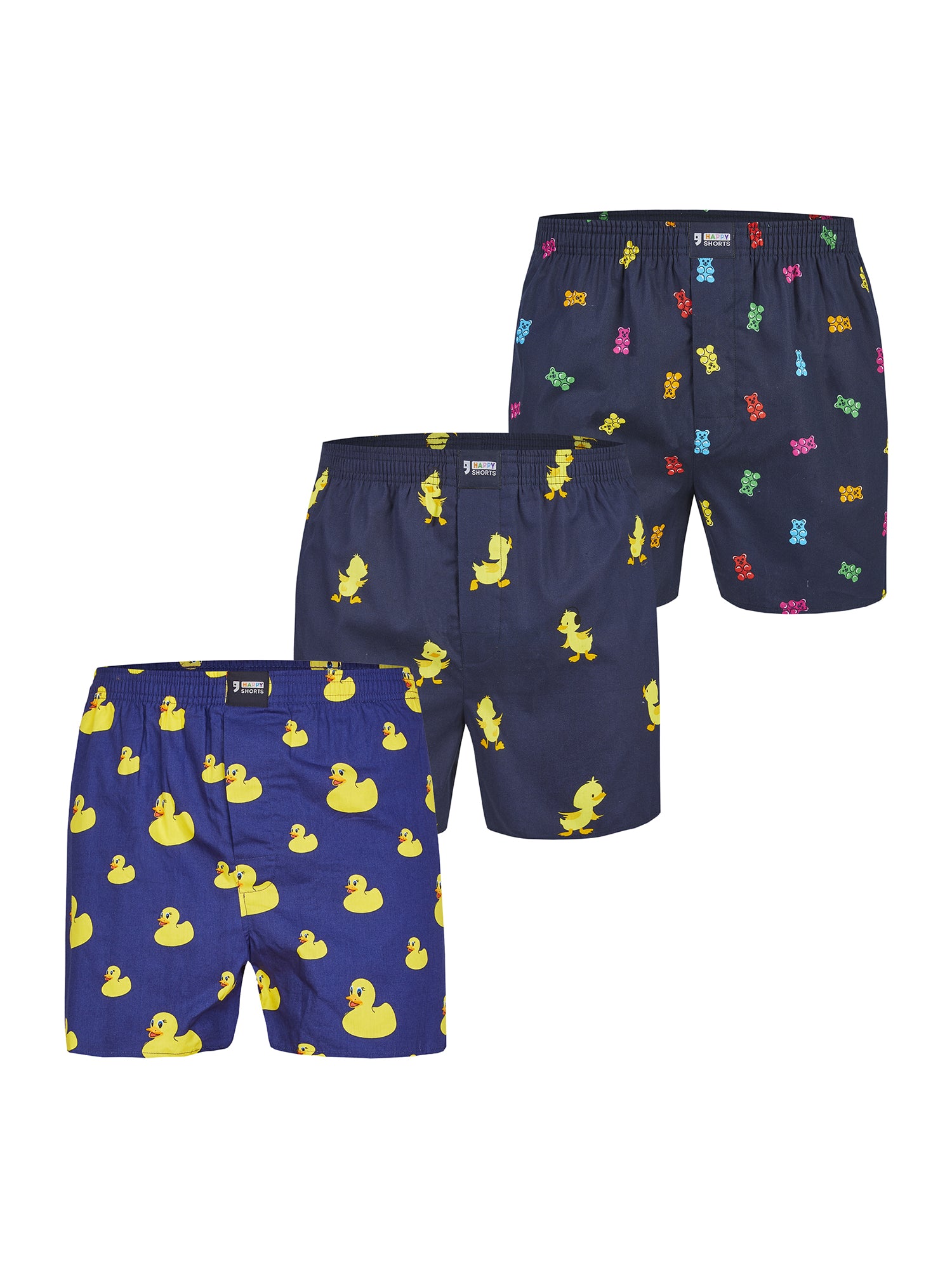Happy Shorts Herren Boxershorts Print Set 3er Pack