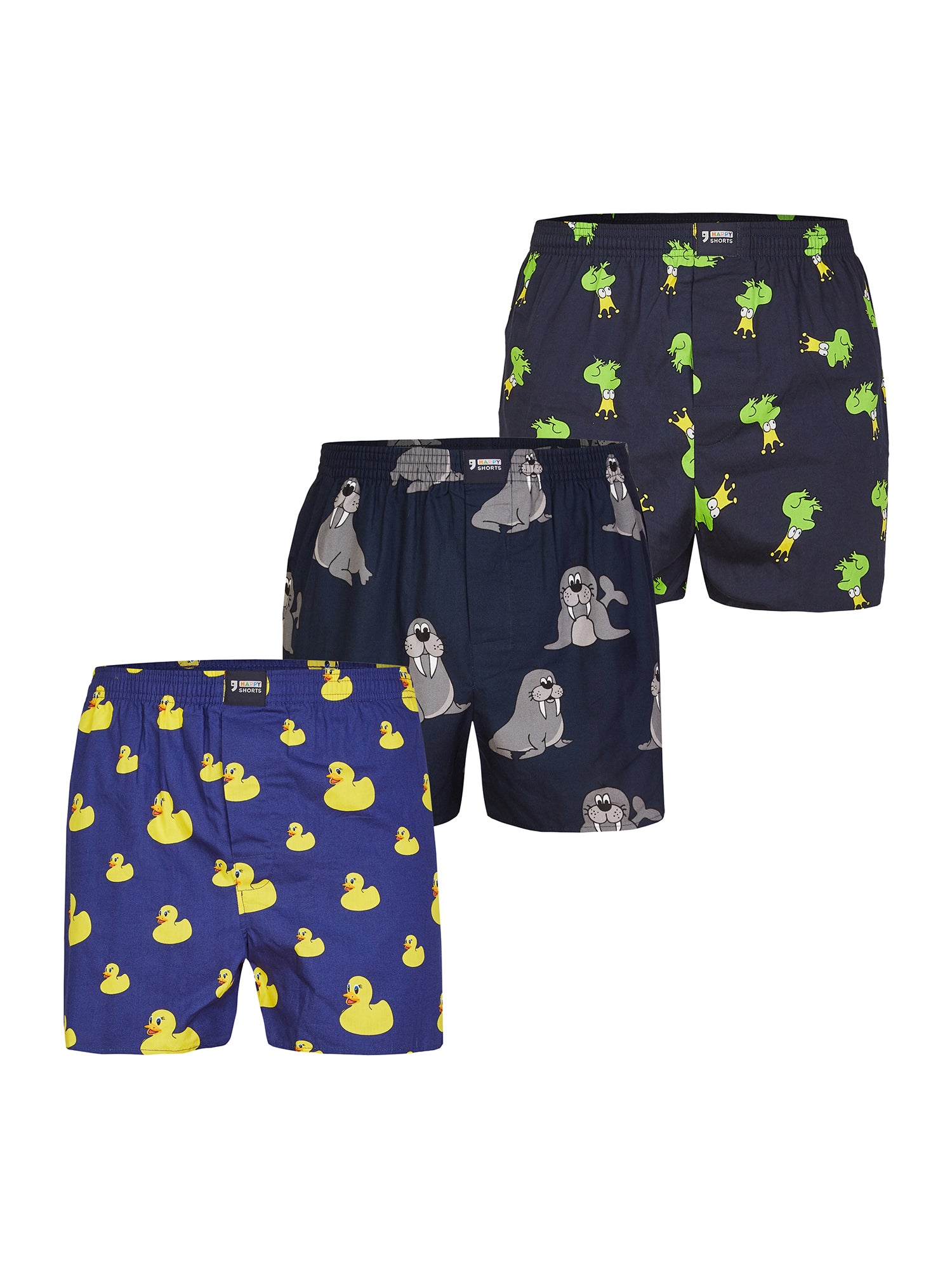 Happy Shorts Herren Boxershorts Print Set 3er Pack
