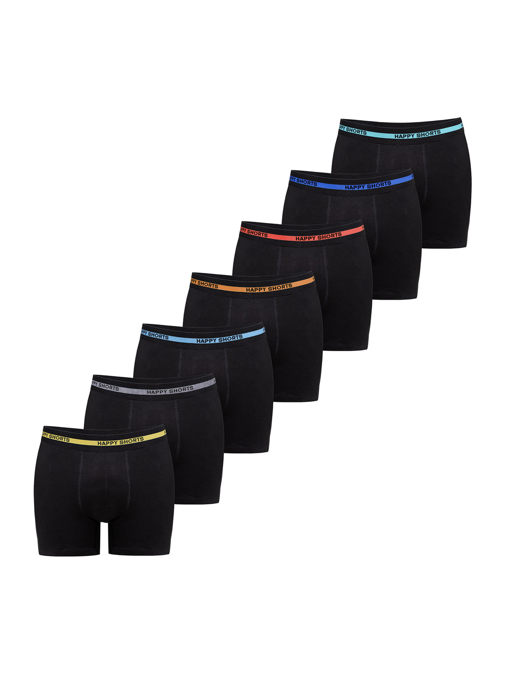 Happy Shorts Herren Trunks Jersey Uni 7er Pack