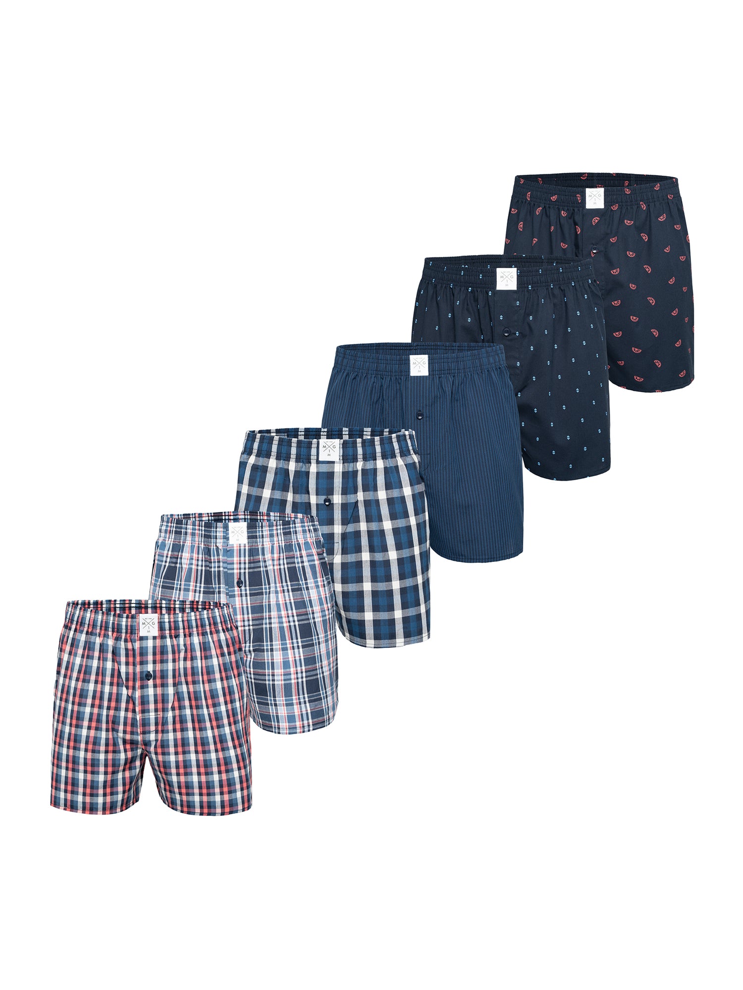 MG-1 Herren Boxershorts Classic Checks 6er Pack