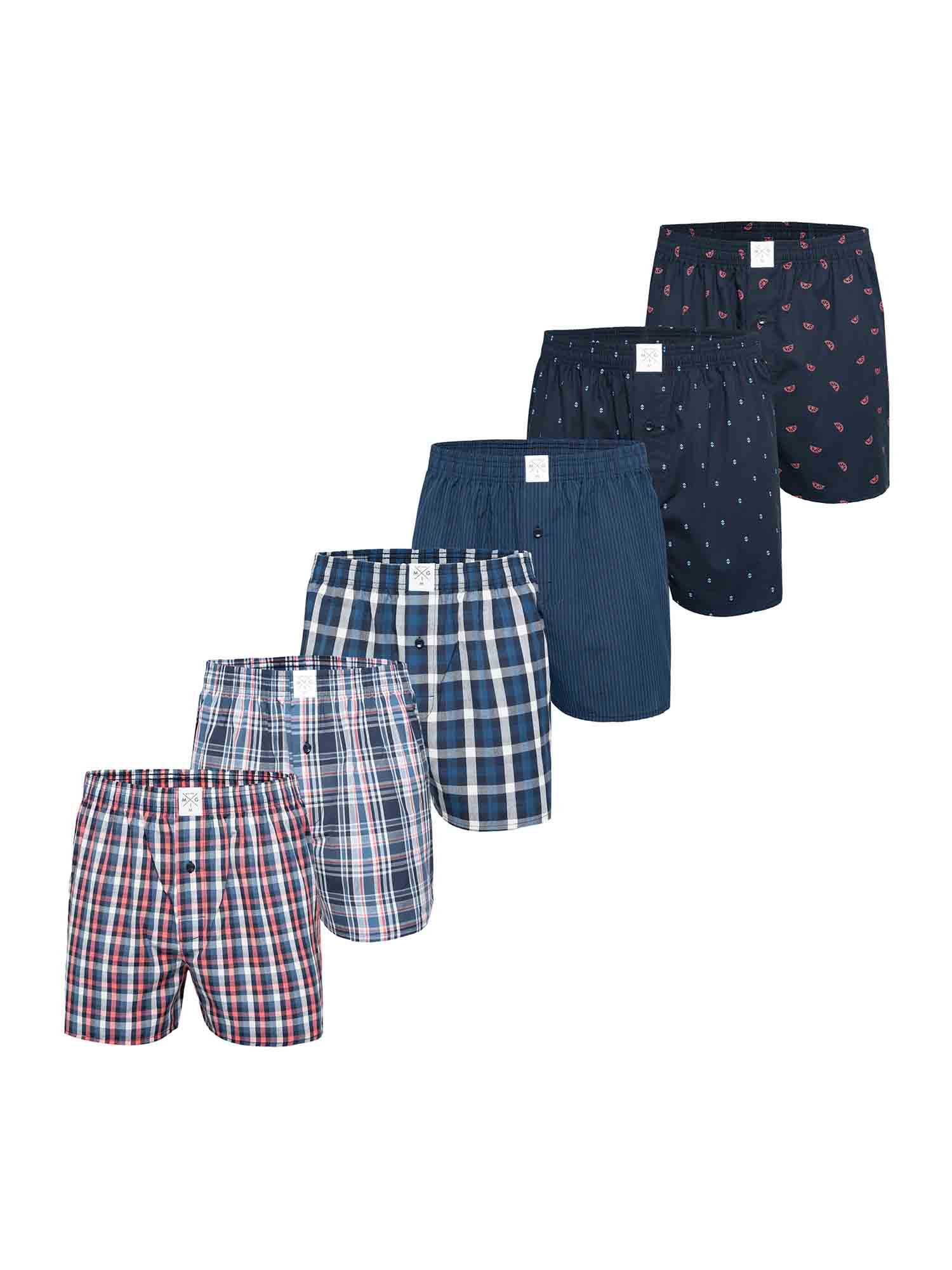 MG-1 Herren Boxershorts Classic Checks 6er Pack
