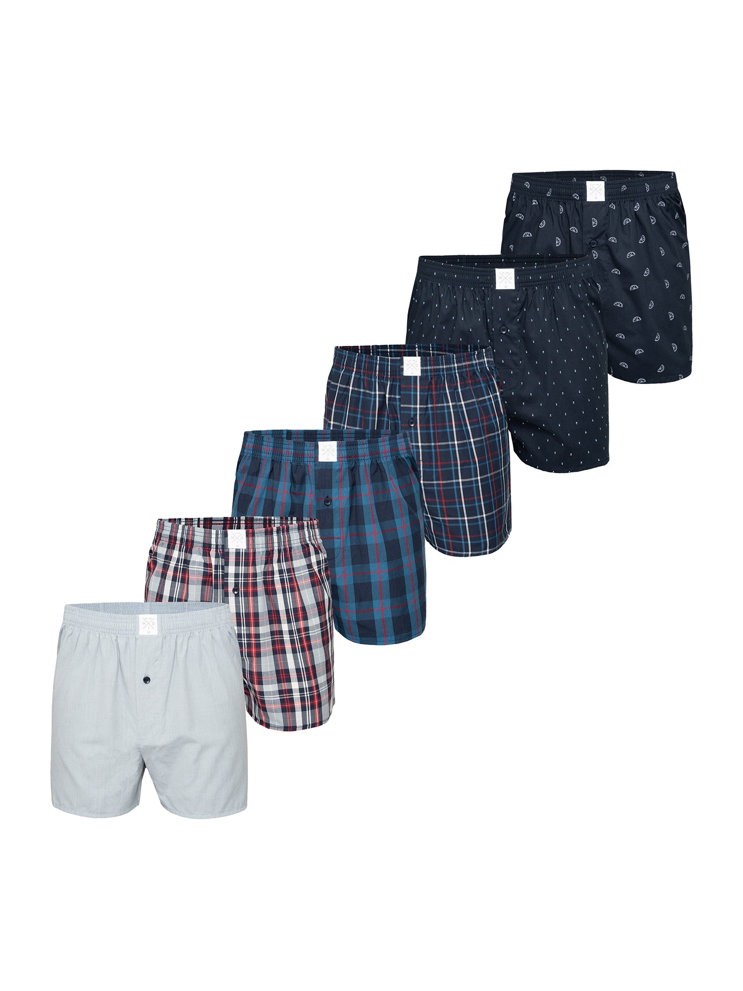 MG-1 Herren Boxershorts Classic Checks 6er Pack
