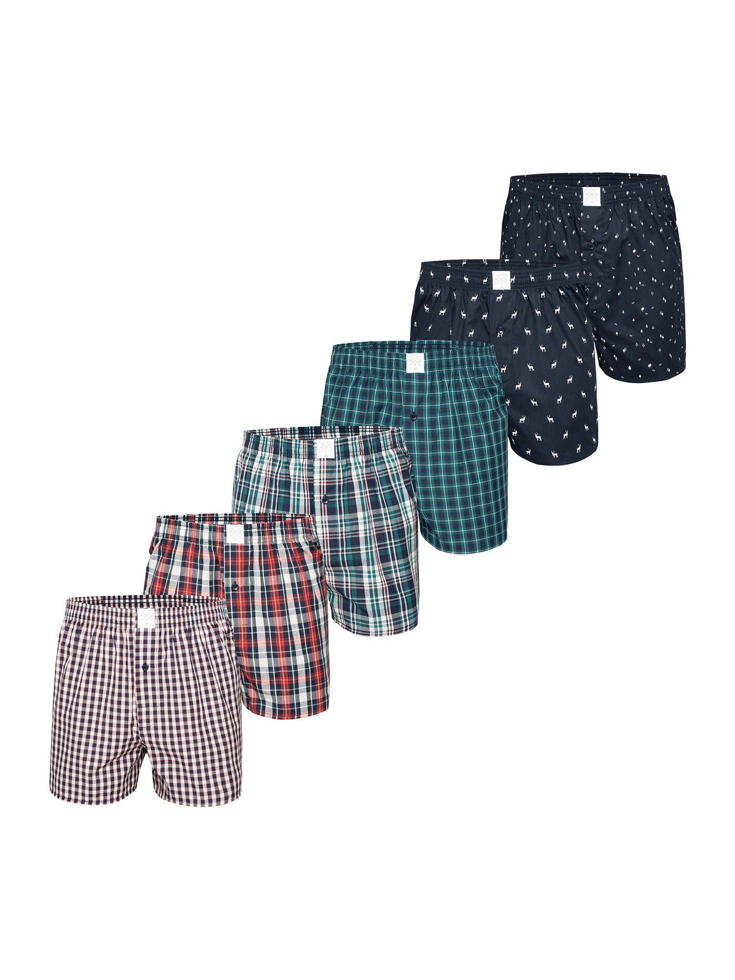 MG-1 Herren Boxershorts Classic Checks 6er Pack