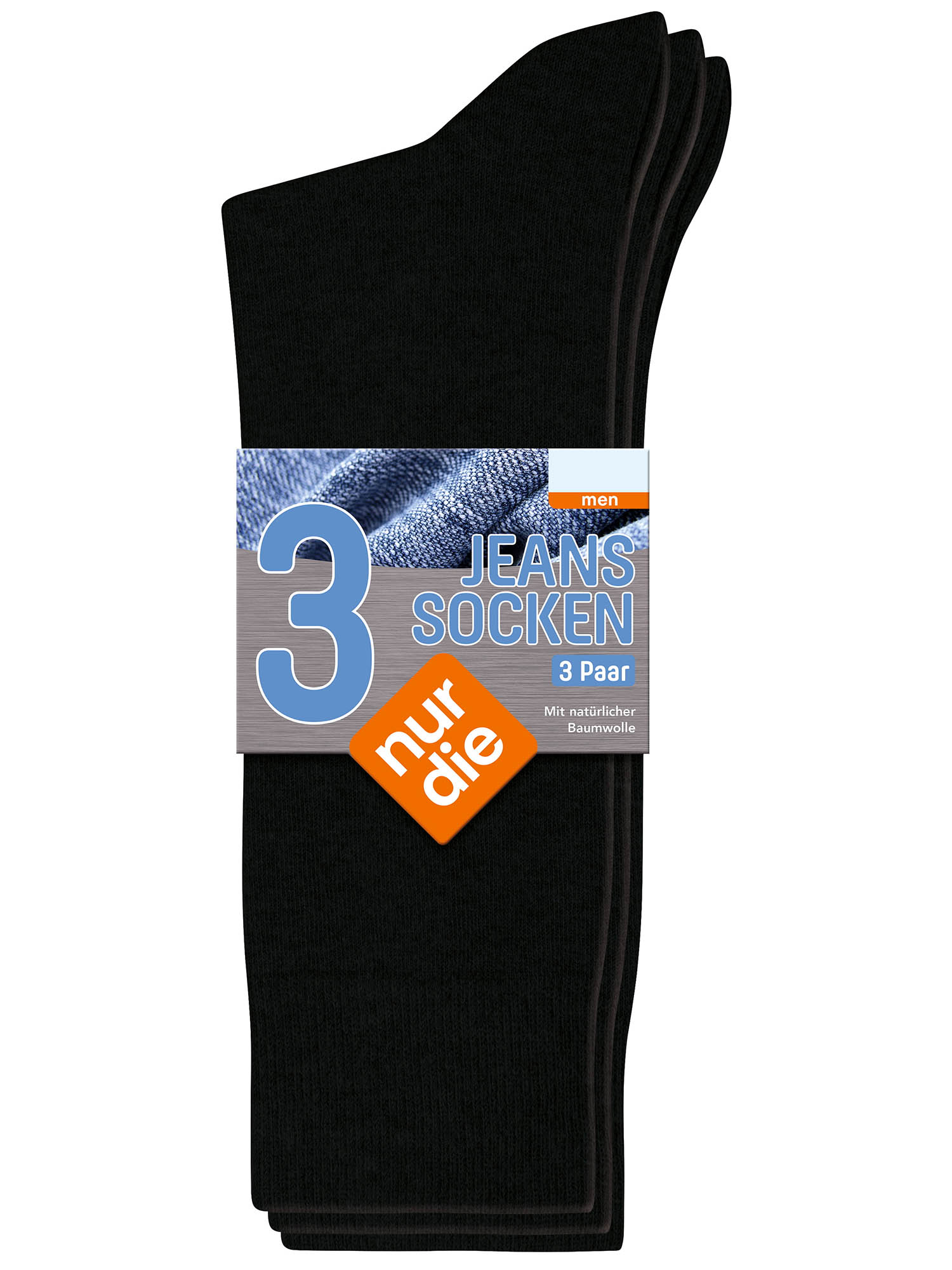 NUR DIE Herren Socken Jeans 3er Pack