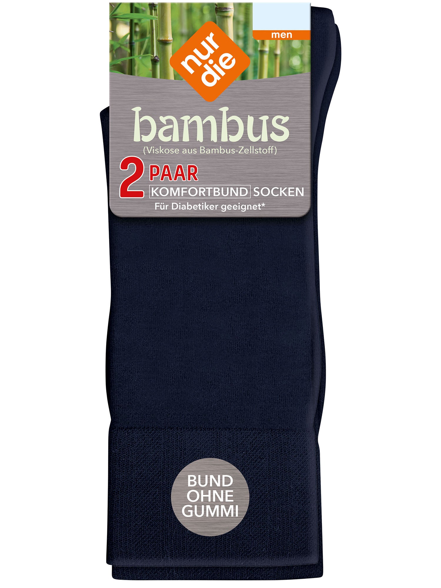 NUR DIE Herren Socken Bambus* mit Komfortbund 2er Pack