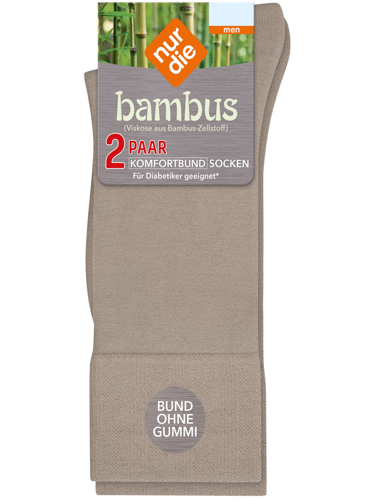 NUR DIE Herren Socken Bambus* mit Komfortbund 2er Pack