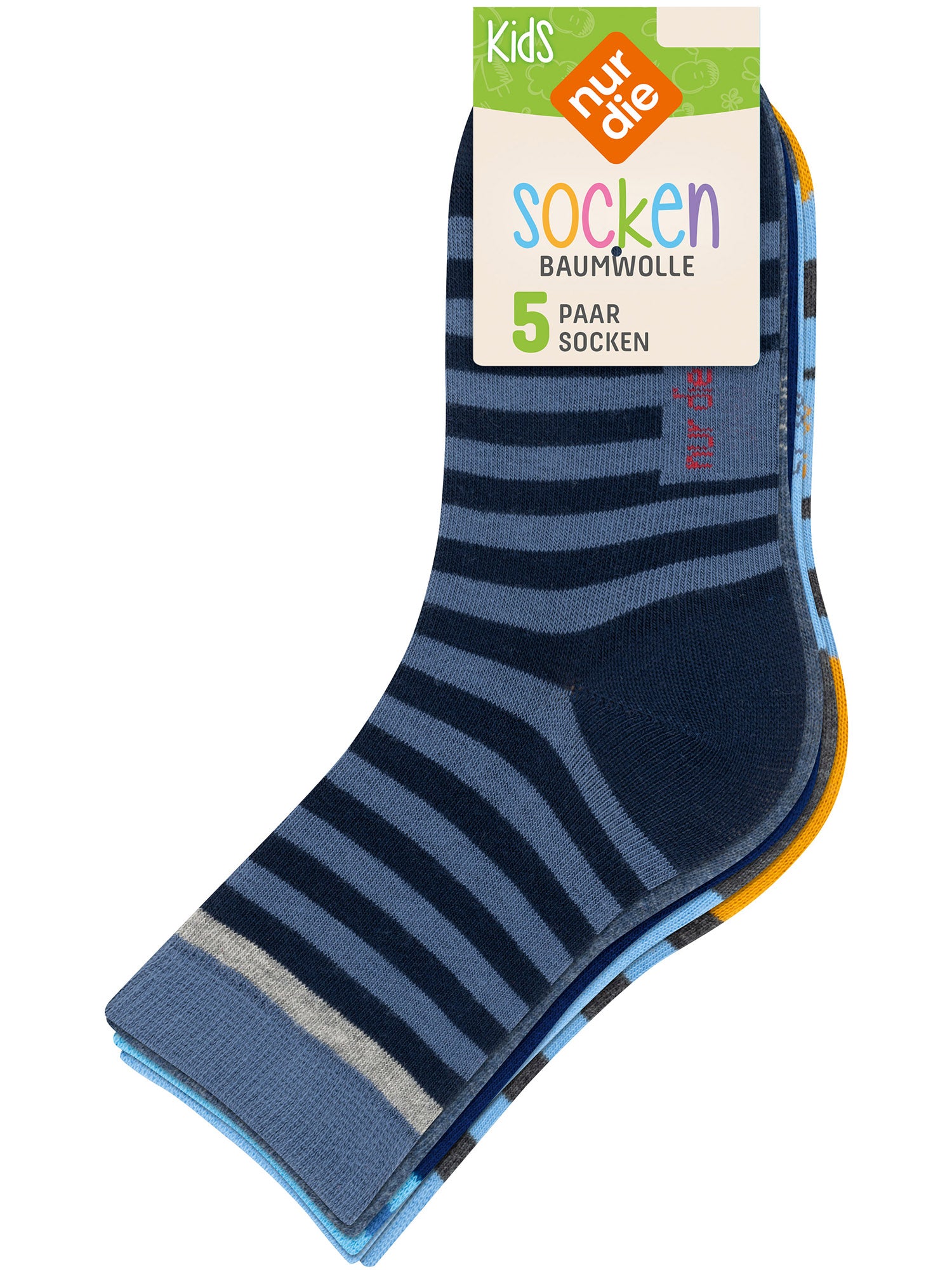 NUR DIE Kinder Socken Baumwolle 5er Pack