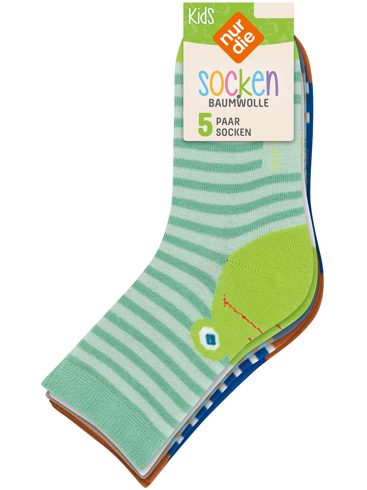 NUR DIE Kinder Socken Baumwolle 5er Pack