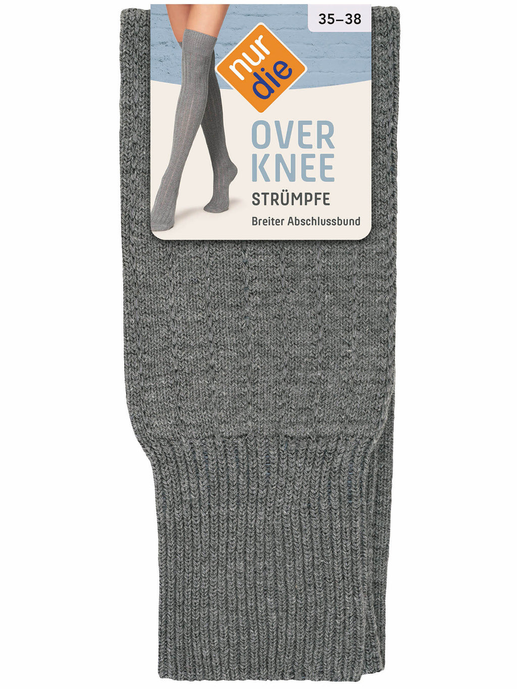 NUR DIE Damen Kniestrümpfe Over Knee mit breitem Abschlussbund