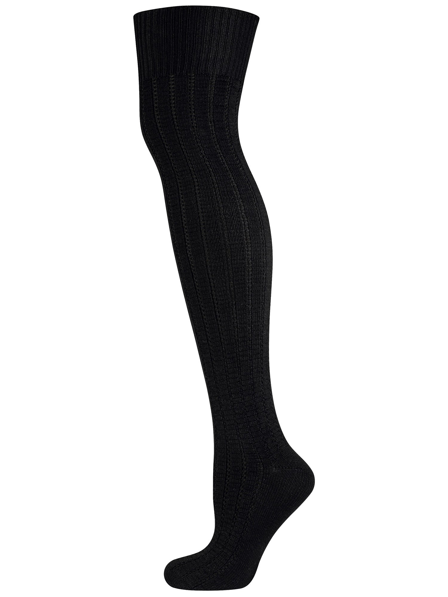 NUR DIE Damen Kniestrümpfe Over Knee mit breitem Abschlussbund