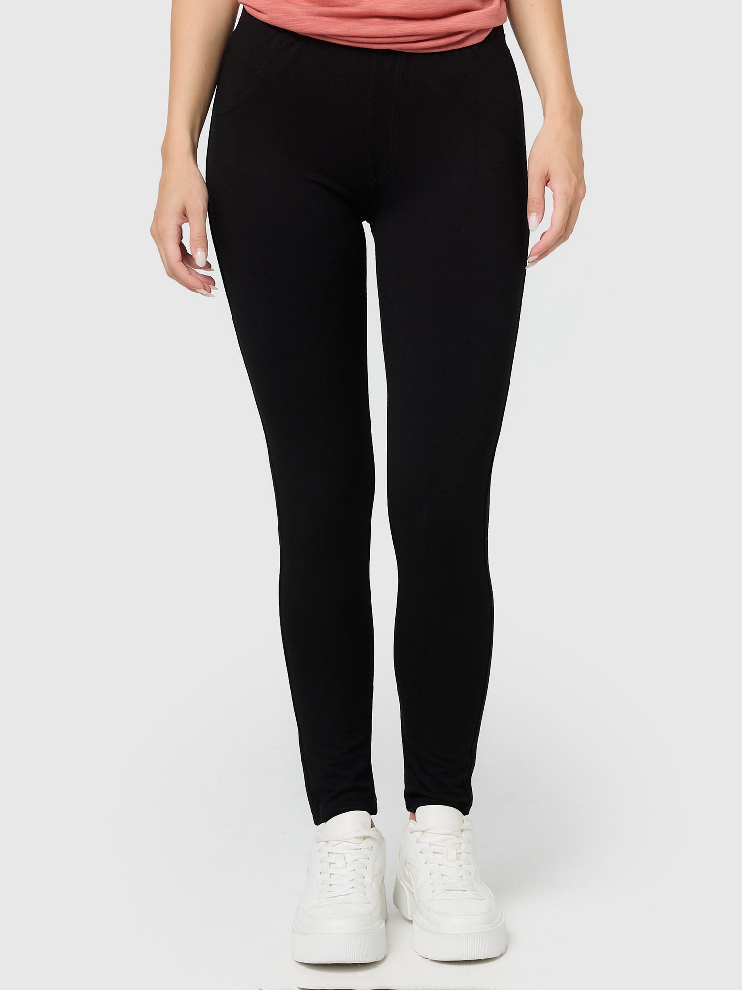 NUR DIE Damen Jeggings Relax & Go Pure Black Treggings