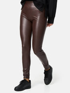 NUR DIE Damen Leggings Relax & Go Vegan in Leder-Optik