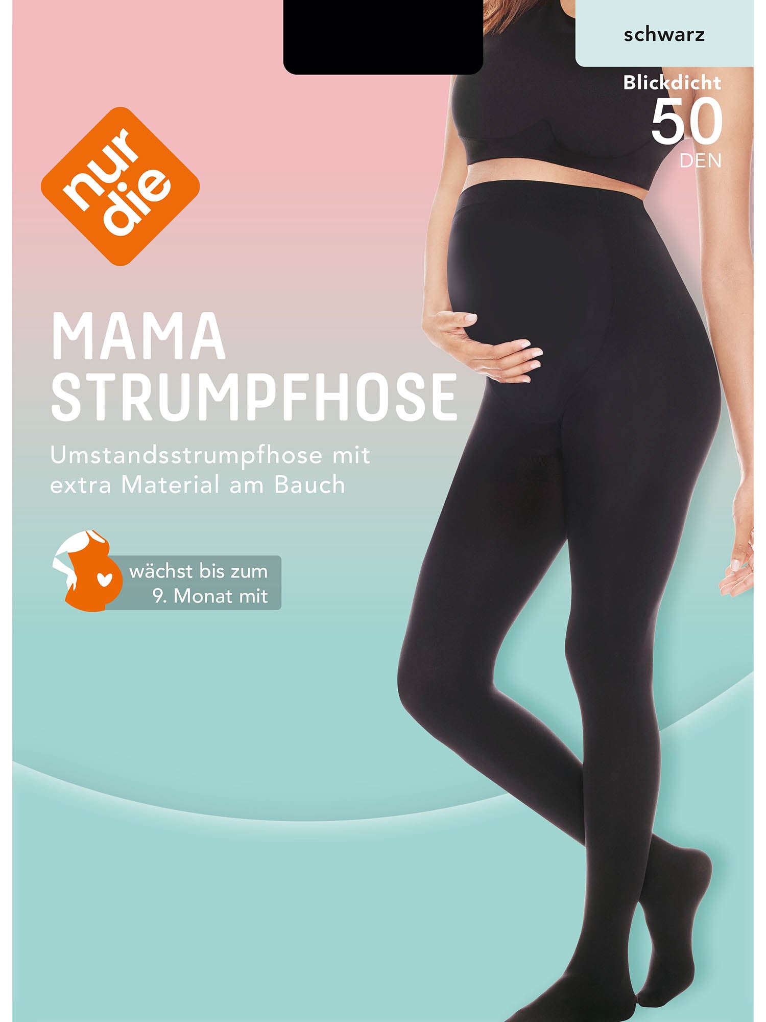 NUR DIE Damen Schwangerschaftstrumpfhose Blickdicht 50 DEN