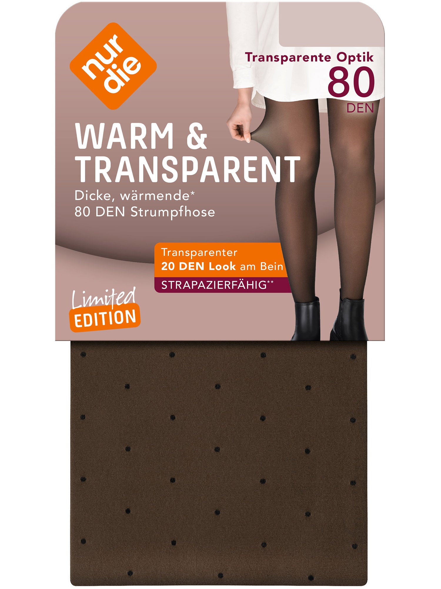 NUR DIE Damen Strumpfhose Warm & Transparent 80 DEN