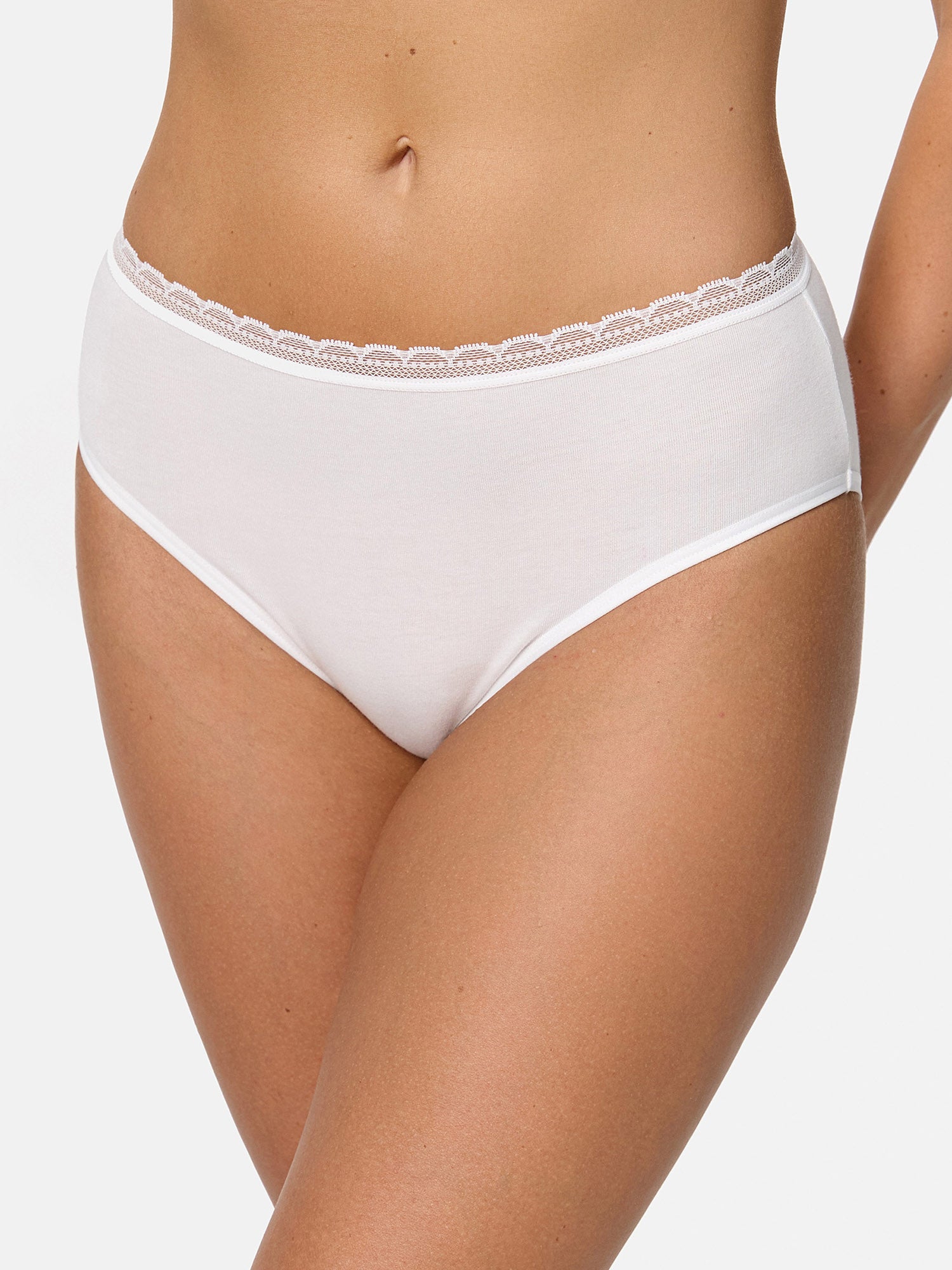 NUR DIE Damen Slip Midi mit Spitze