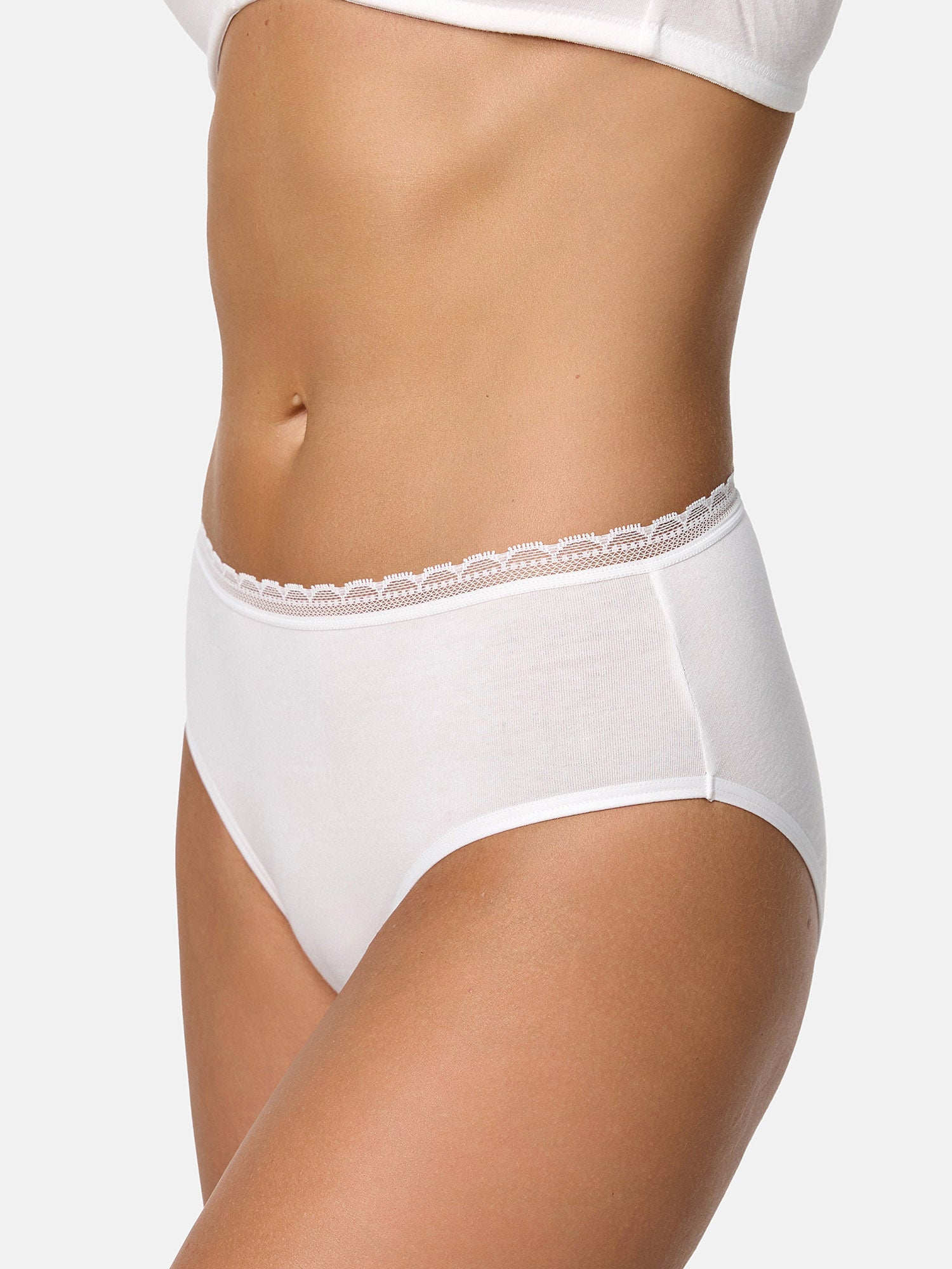 NUR DIE Damen Slip Midi mit Spitze