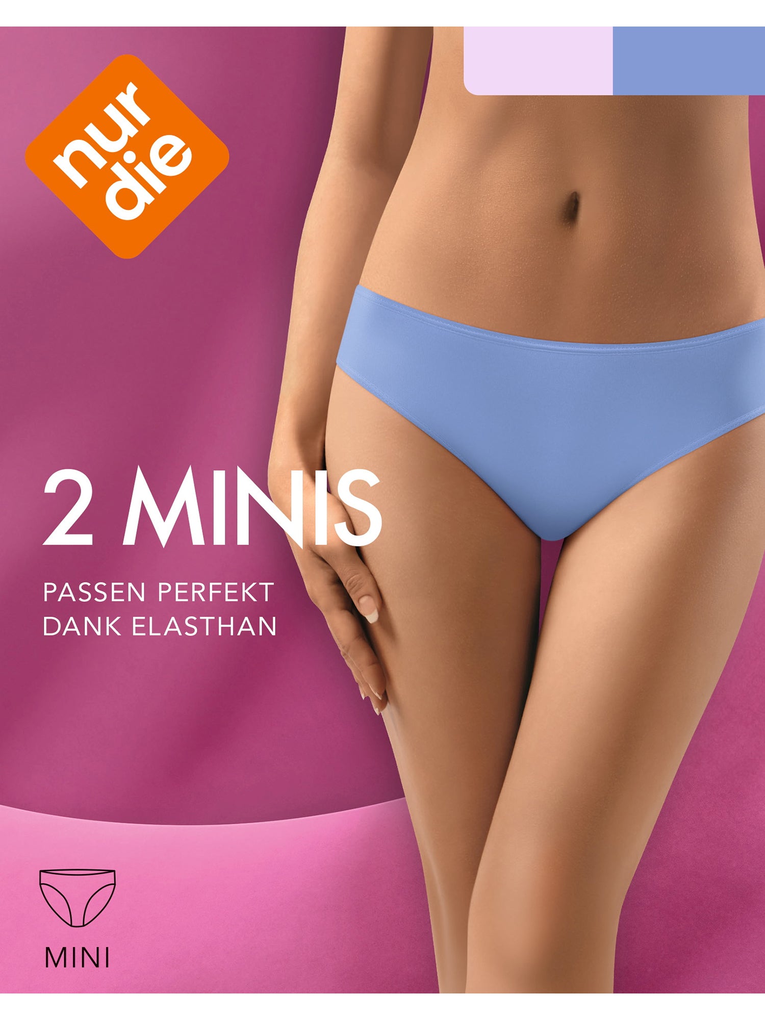 NUR DIE Damen Slip Mini 2er Pack