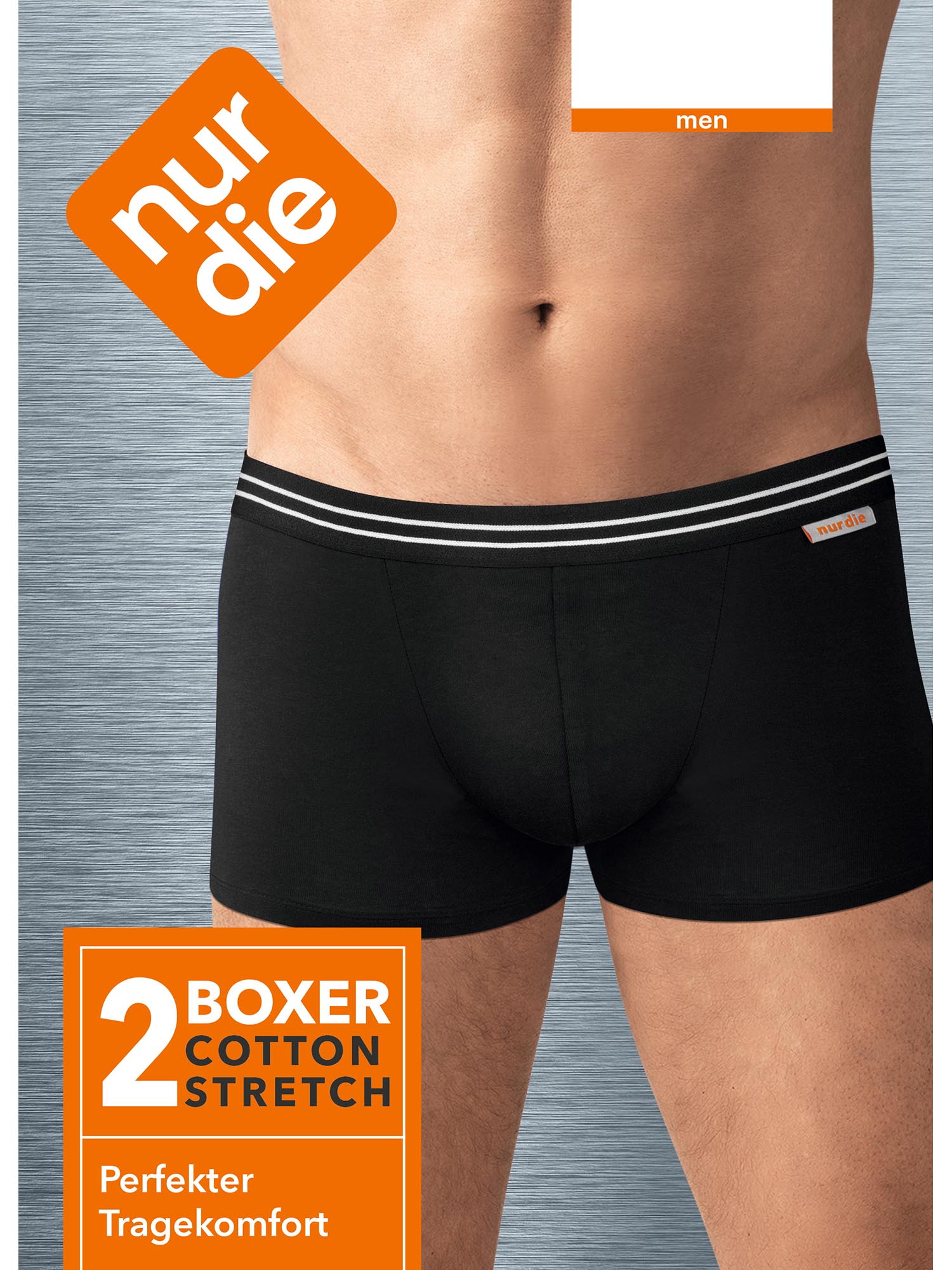 NUR DIE Herren Trunks Cotton Stretch Boxer 2er Pack