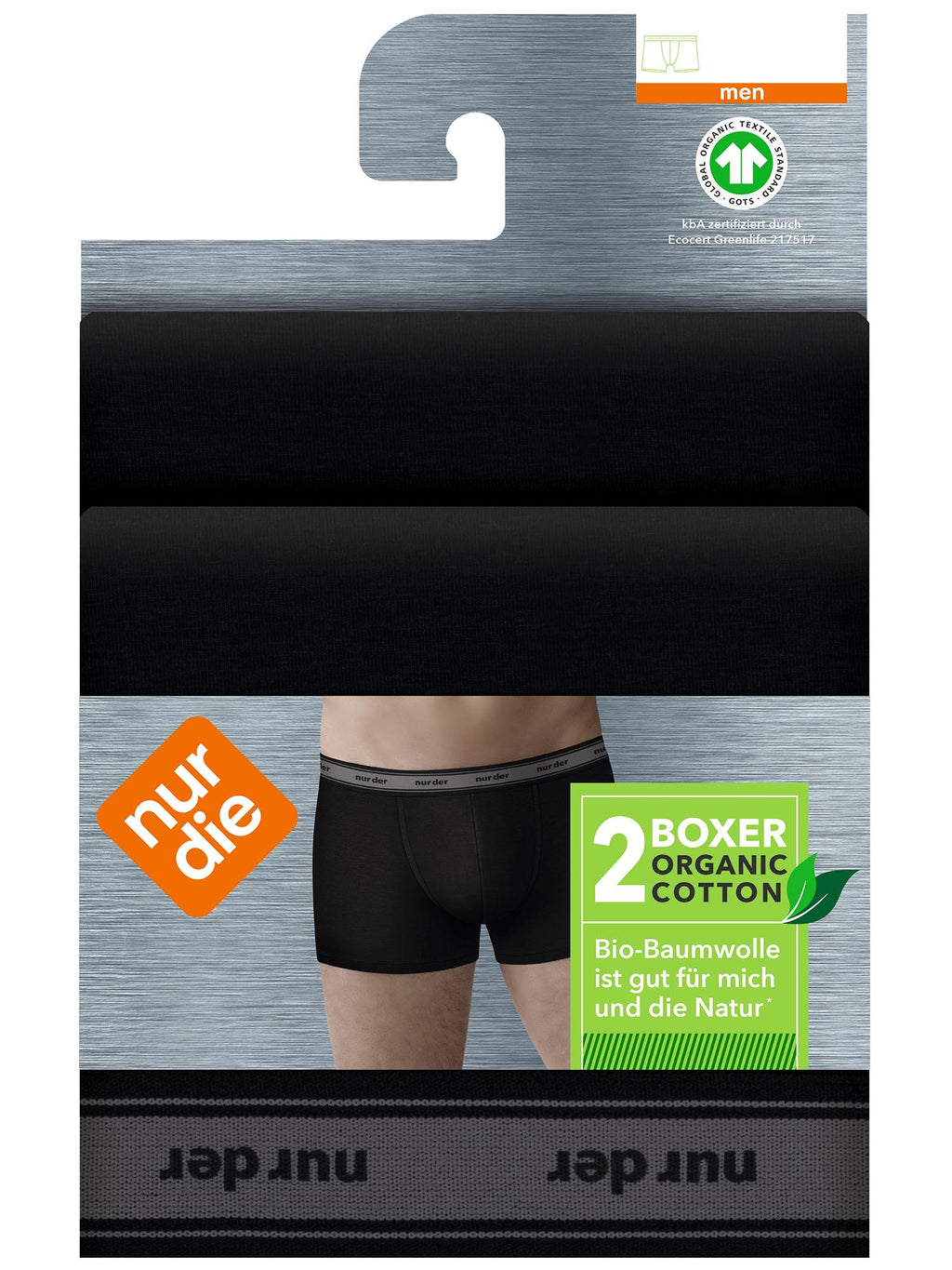 NUR DIE Herren Boxer Organic Cotton 2er Pack