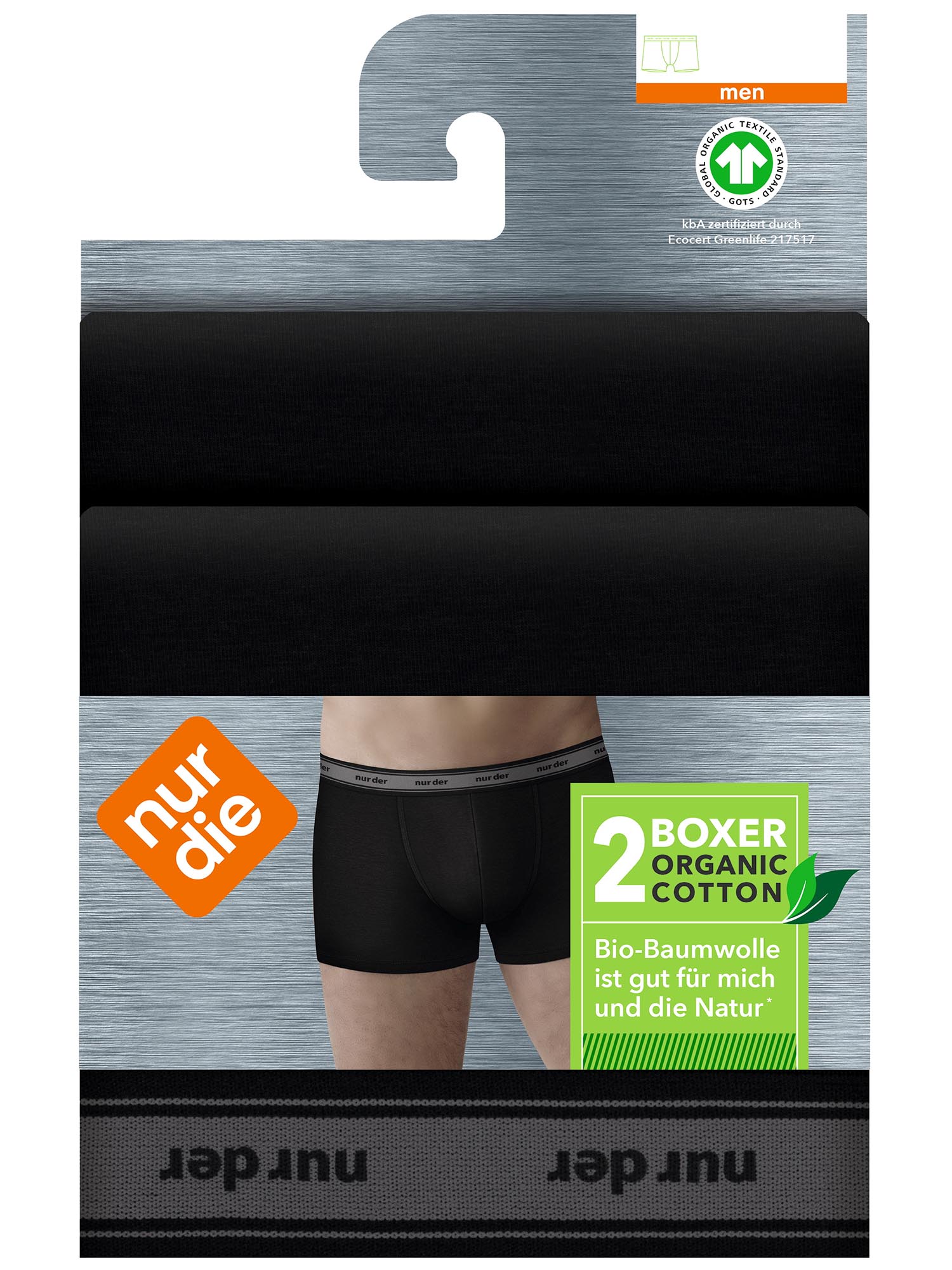 NUR DIE Herren Boxer Organic Cotton 2er Pack