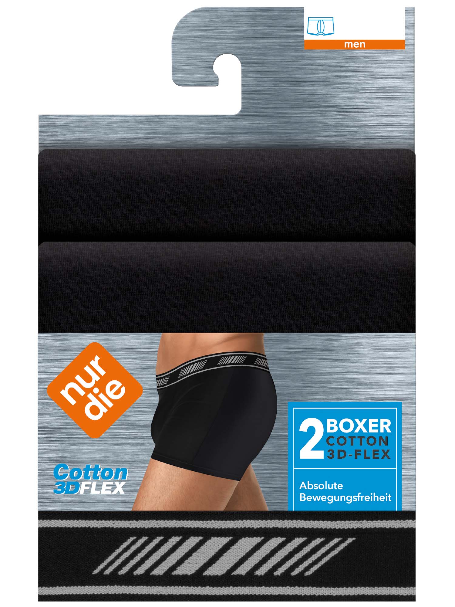 NUR DIE Herren Boxer Cotton 3D-Flex Classic 2er Pack