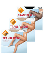 NUR DIE Damen Strumpfhose Transparent 15 DEN 3er Pack