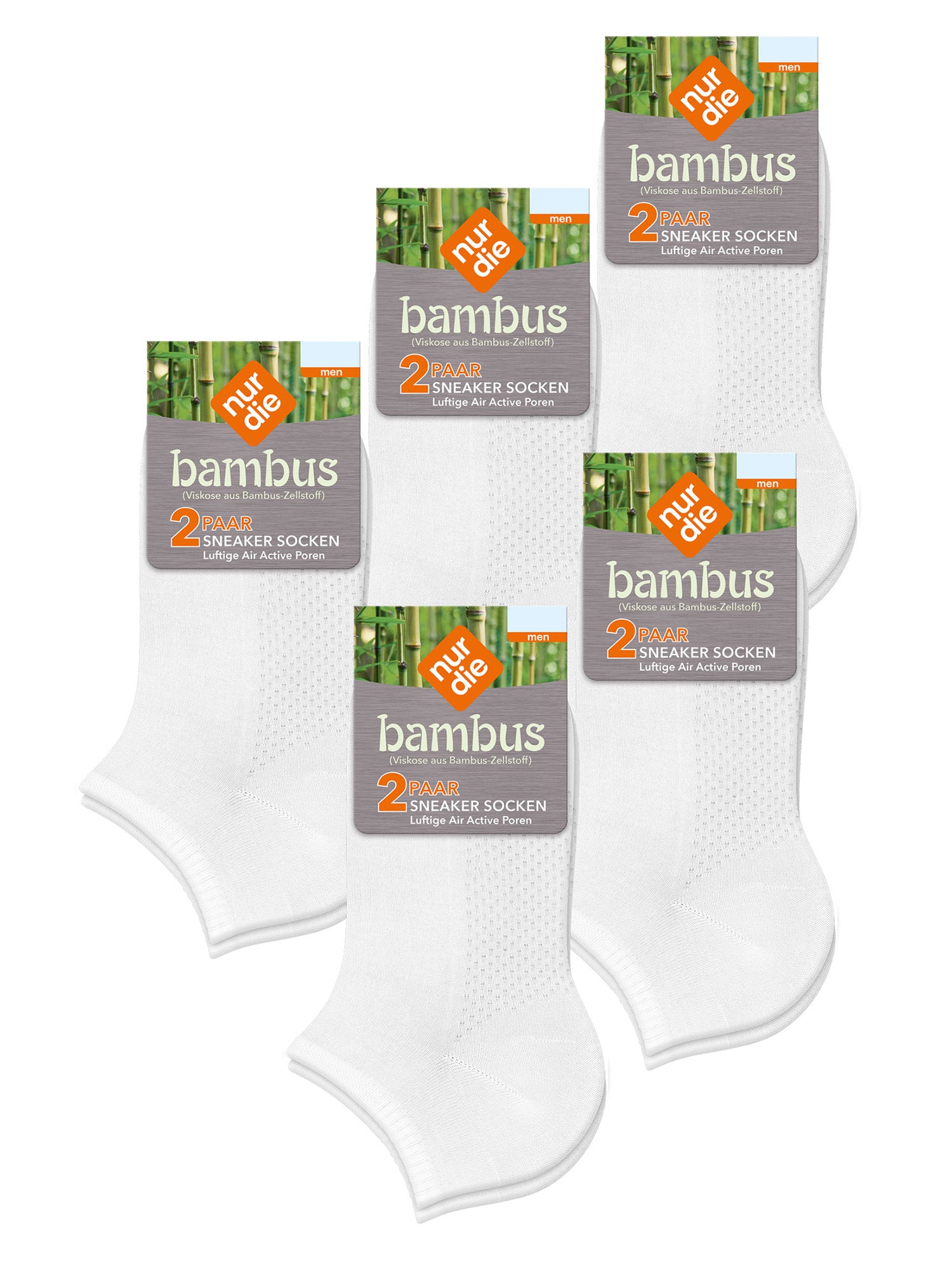 NUR DIE Herren Sneakersocken Bambus* 10er Pack