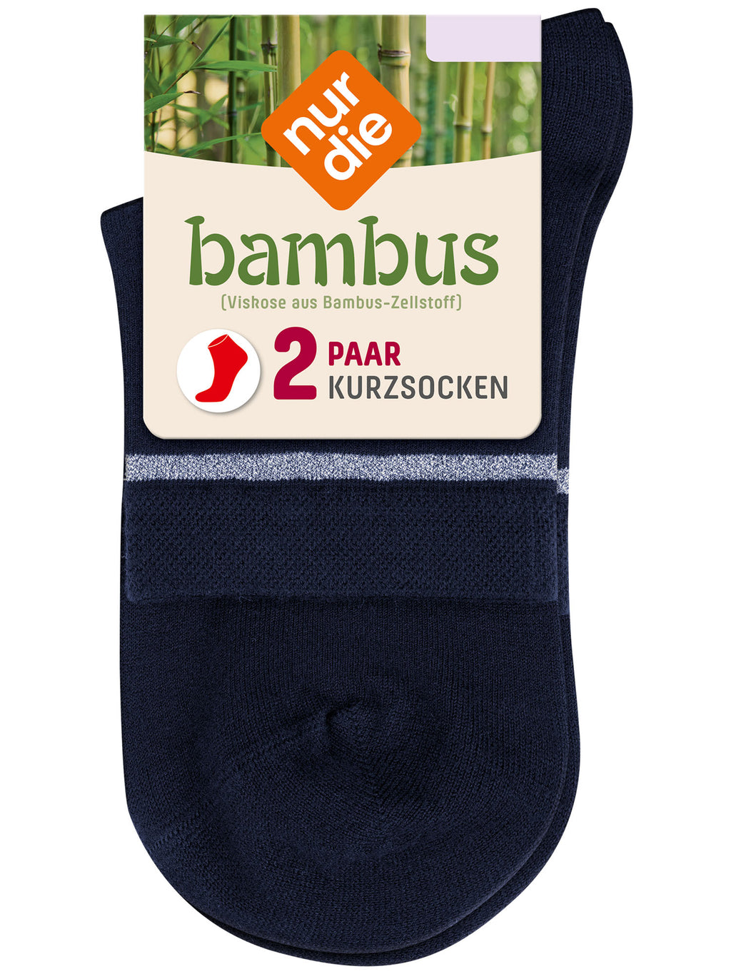 NUR DIE Damen Sneakersocken Bambus* Kurz 2er Pack
