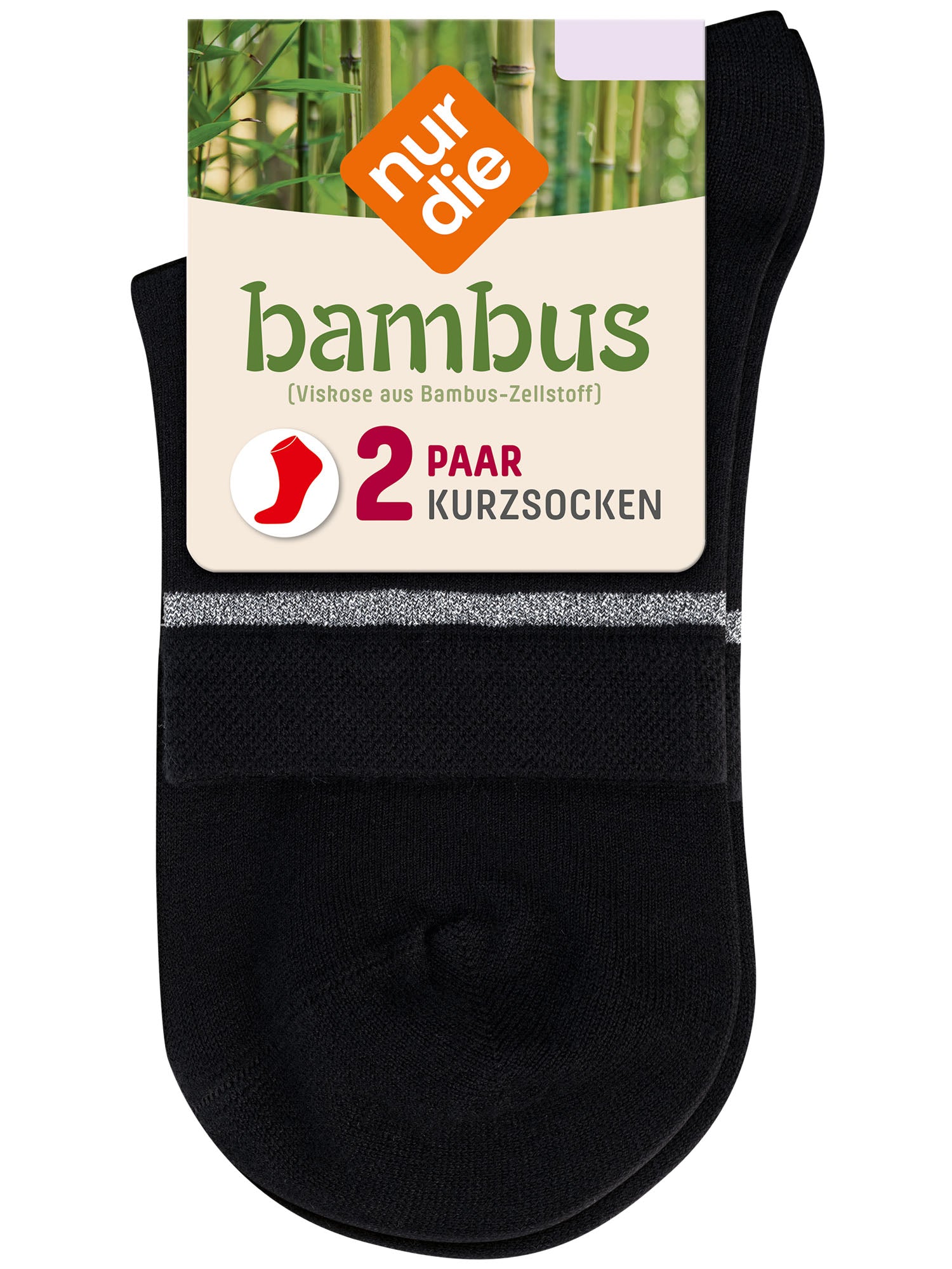 NUR DIE Damen Sneakersocken Bambus* Kurz 2er Pack
