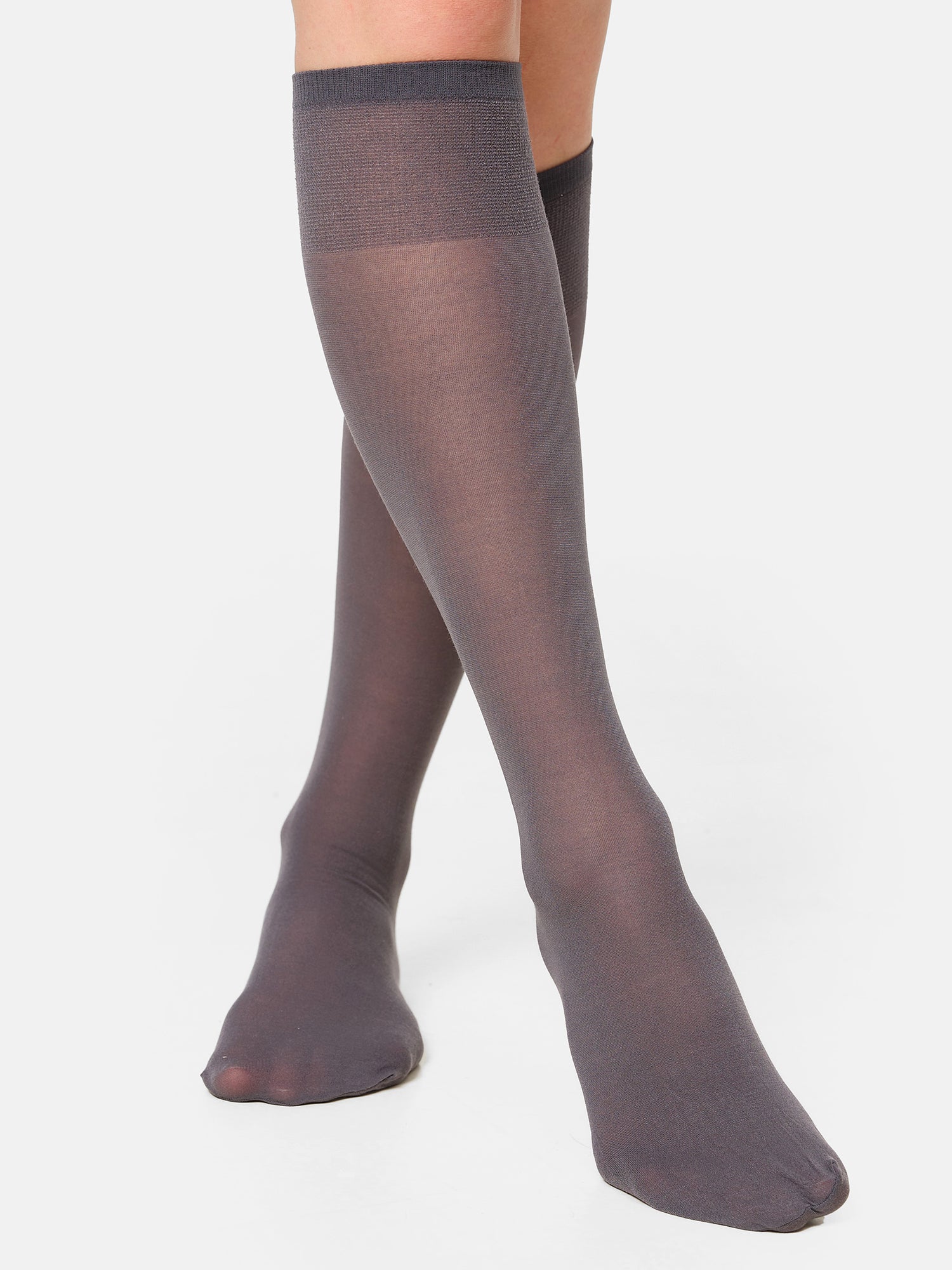 NUR DIE Damen Kniestrümpfe Cotton Blickdicht 60 DEN