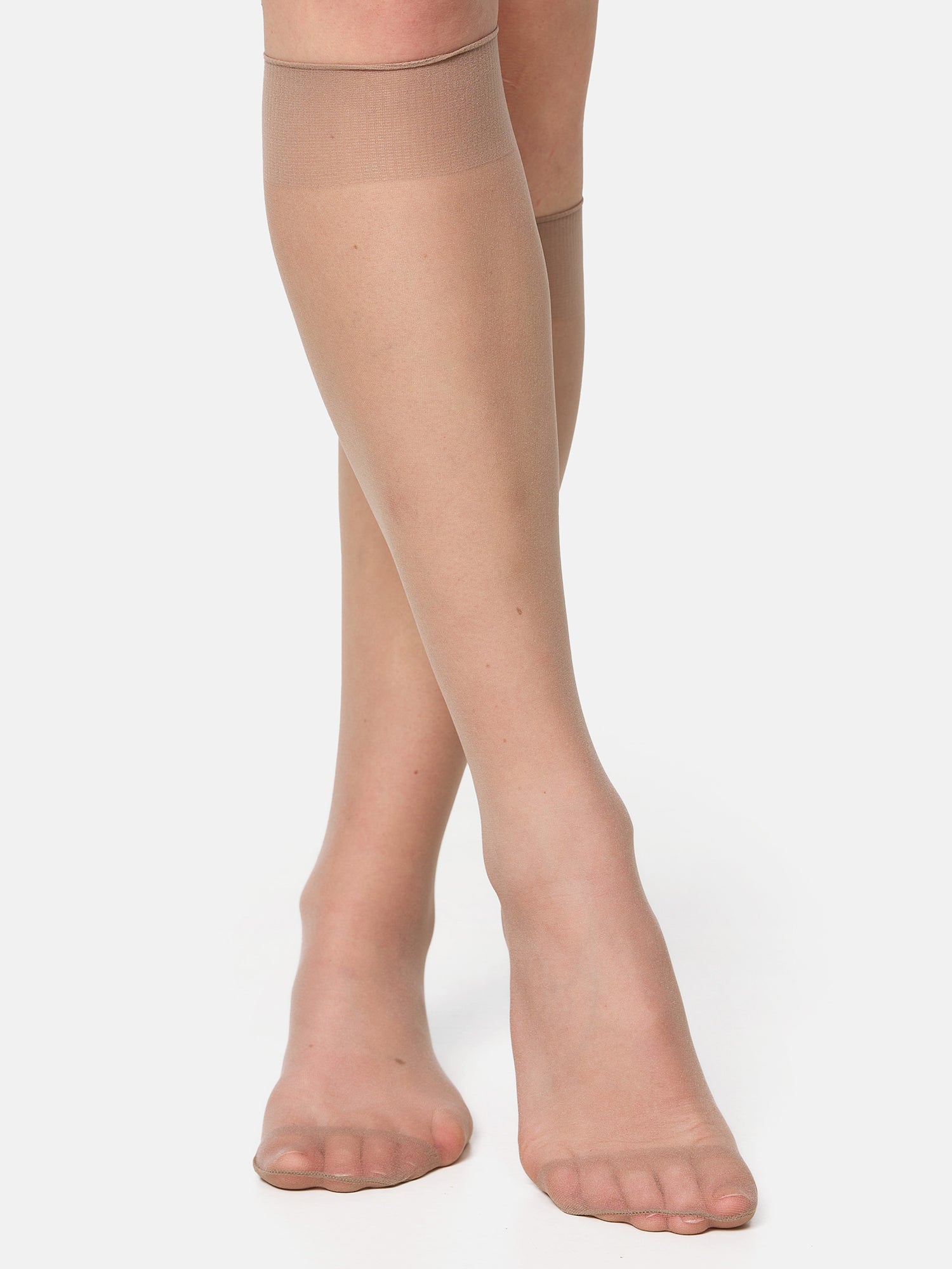 NUR DIE Damen Kniestrümpfe Transparent 20 DEN 2er Pack