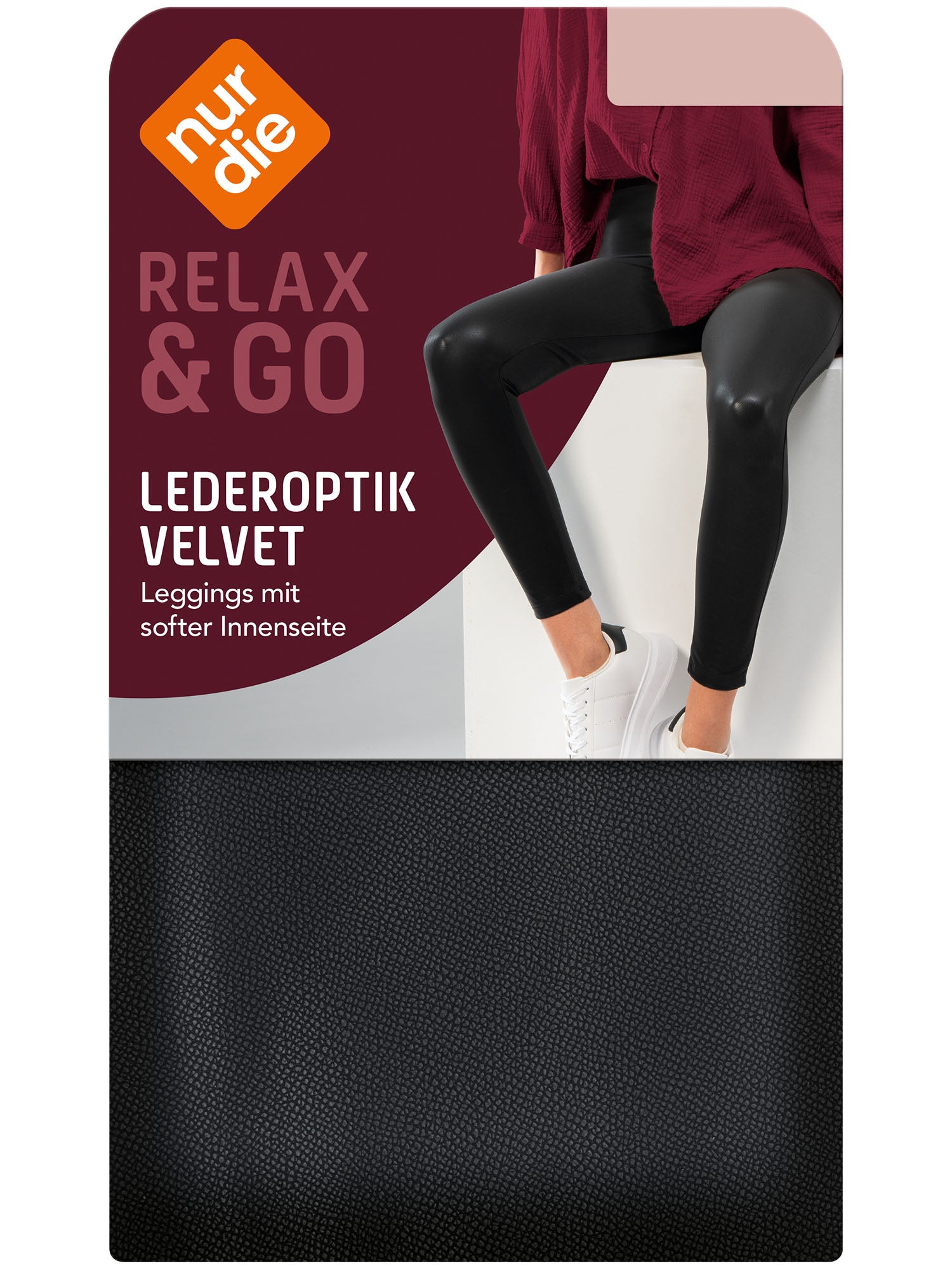 NUR DIE Damen Leggings Relax & Go in Lederoptik