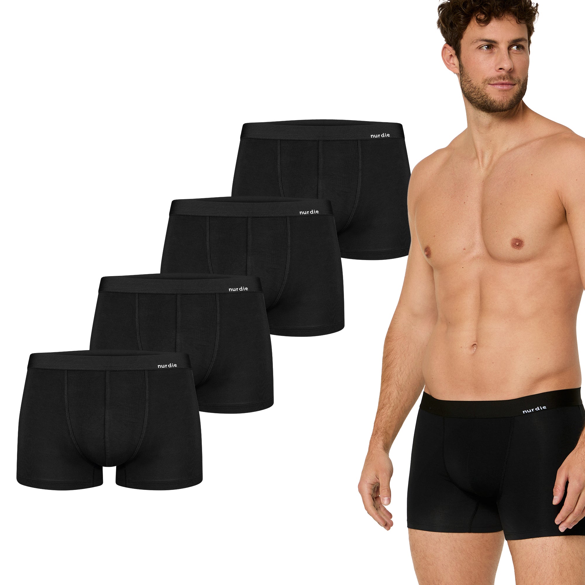 NUR DIE Herren Boxer Ultrasoft Bambus* 4er Pack