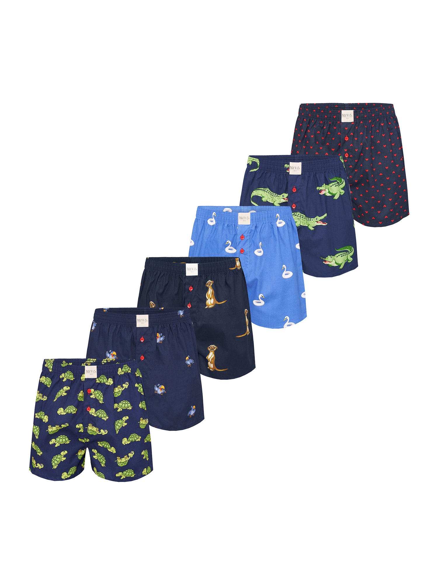 Phil & Co. Berlin Herren Boxershorts Prints 6er Pack