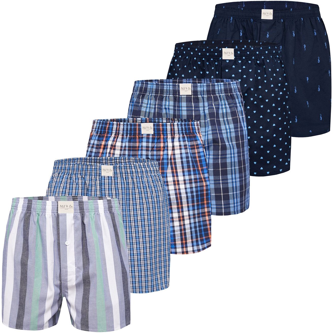 Phil & Co. Berlin Herren Boxershorts Classics 6er Pack