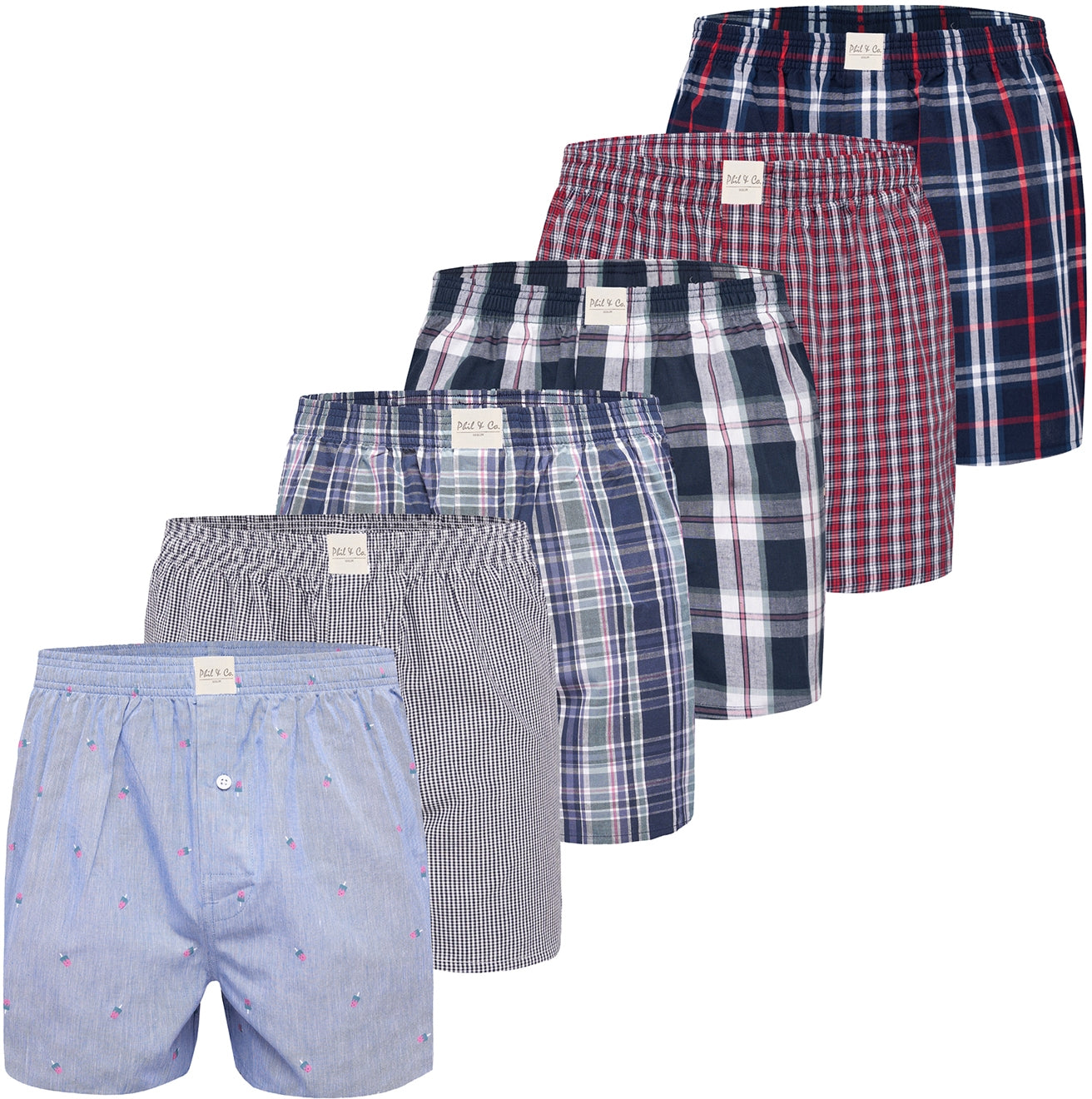 Phil & Co. Berlin Herren Boxershorts Classics 6er Pack