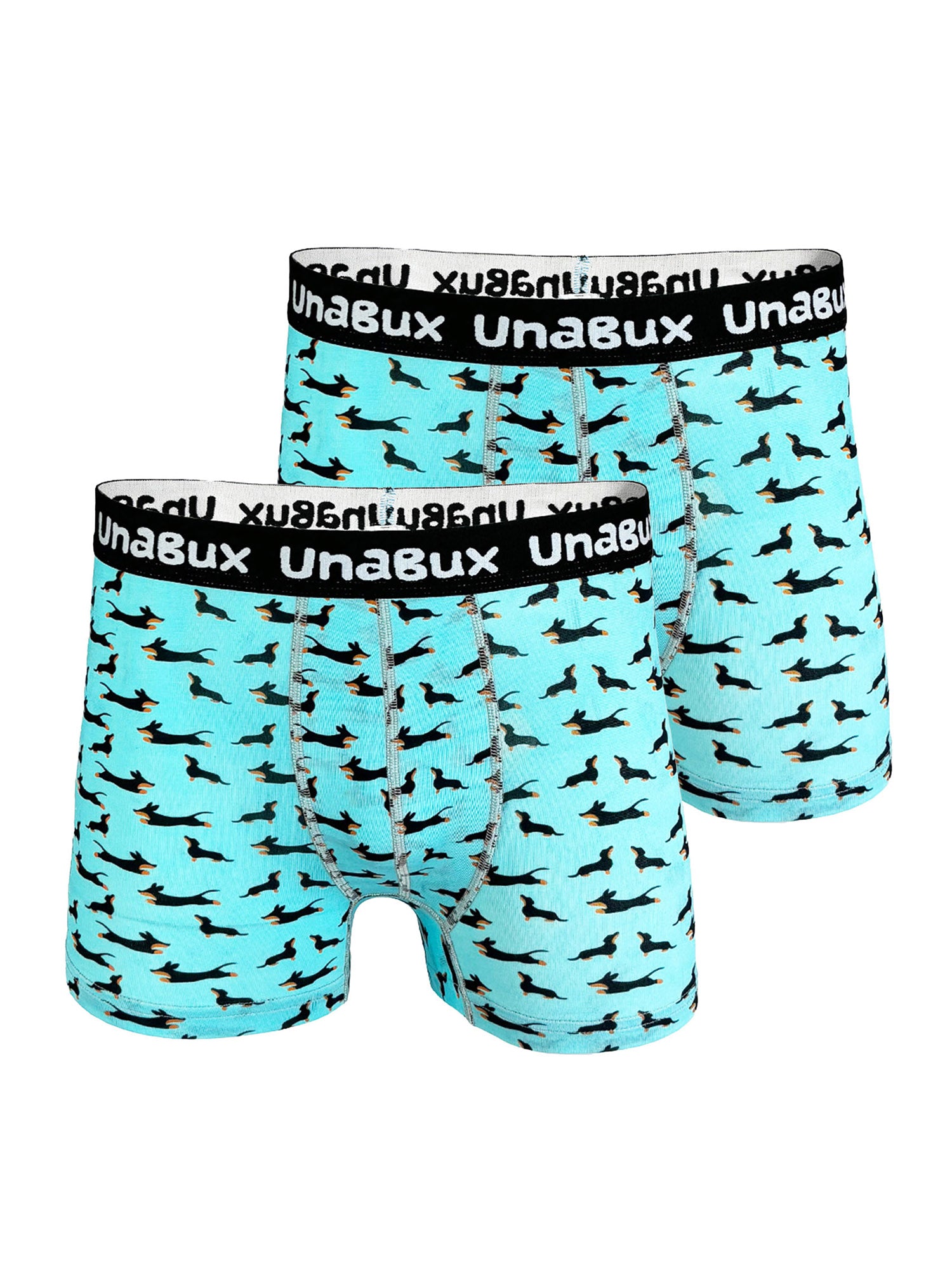 UnaBux Herren Boxer-Briefs Black White Rabbit 2er Pack