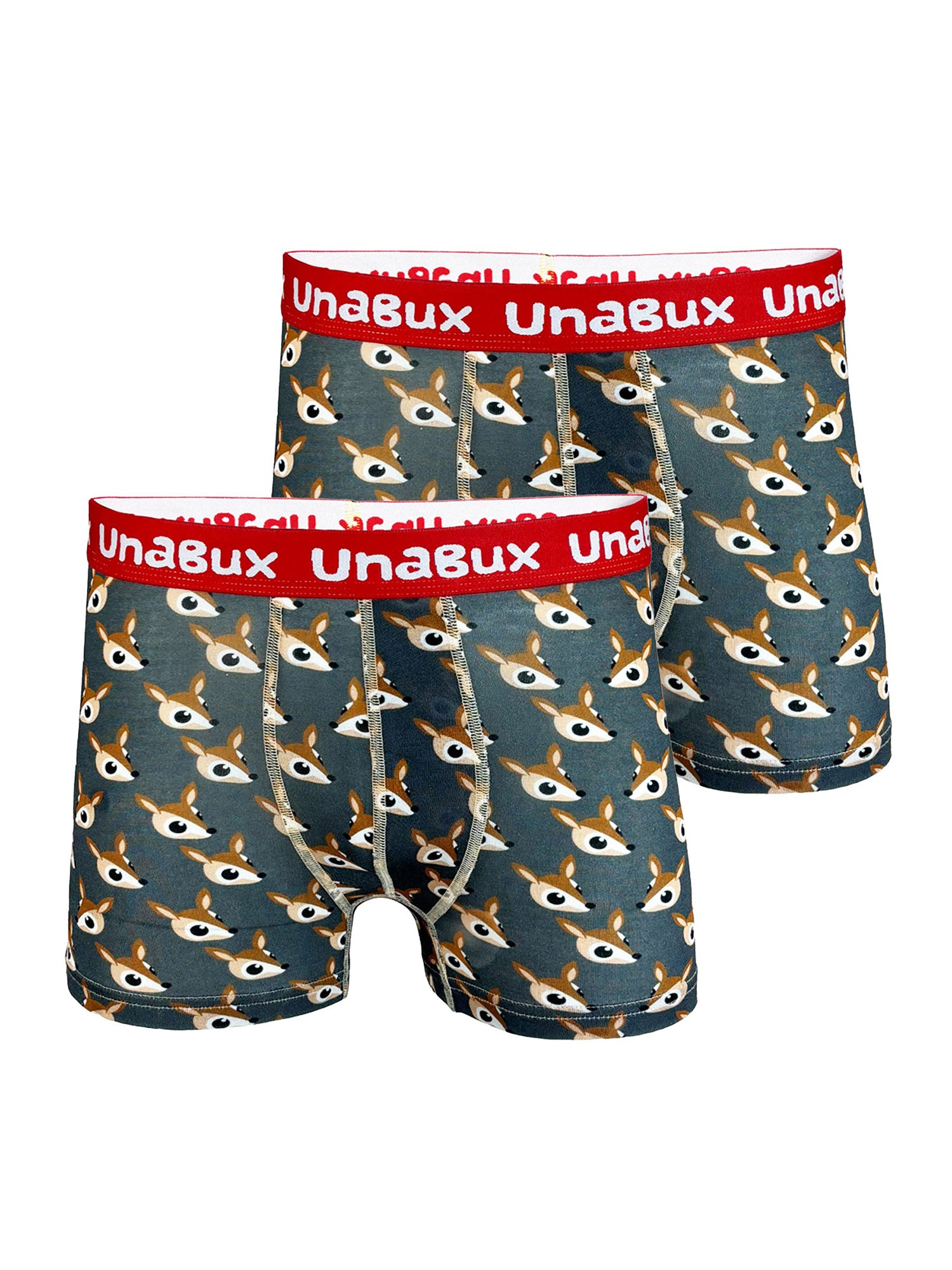 UnaBux Herren Boxer-Briefs Black White Rabbit 2er Pack