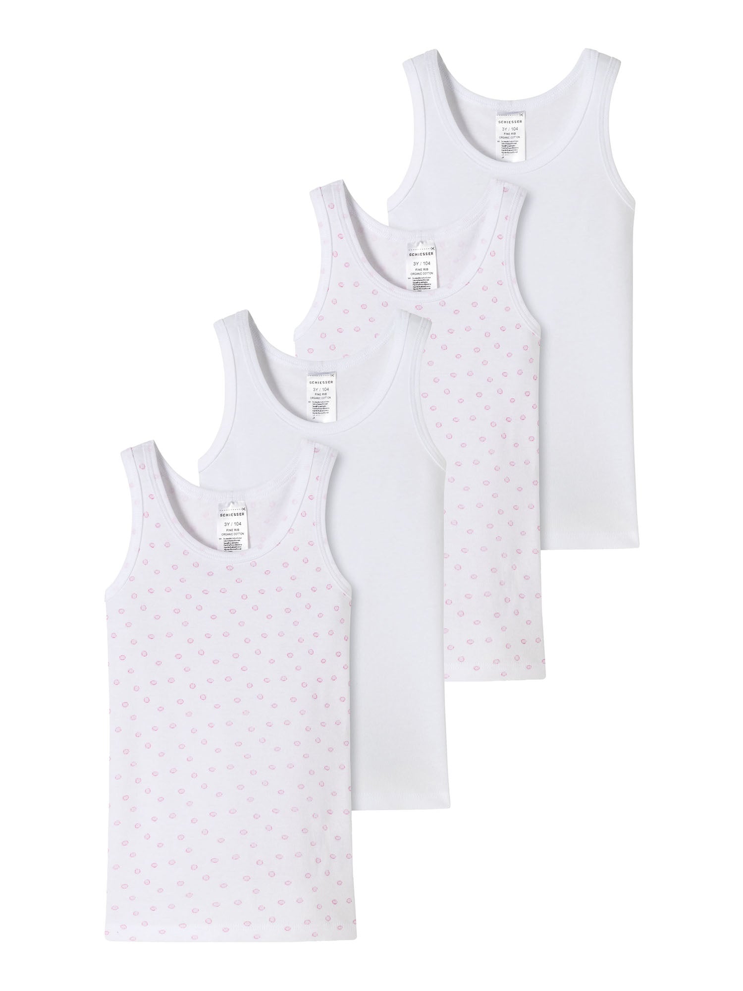 SCHIESSER Mädchen Unterhemd Allday Basic 4er Pack